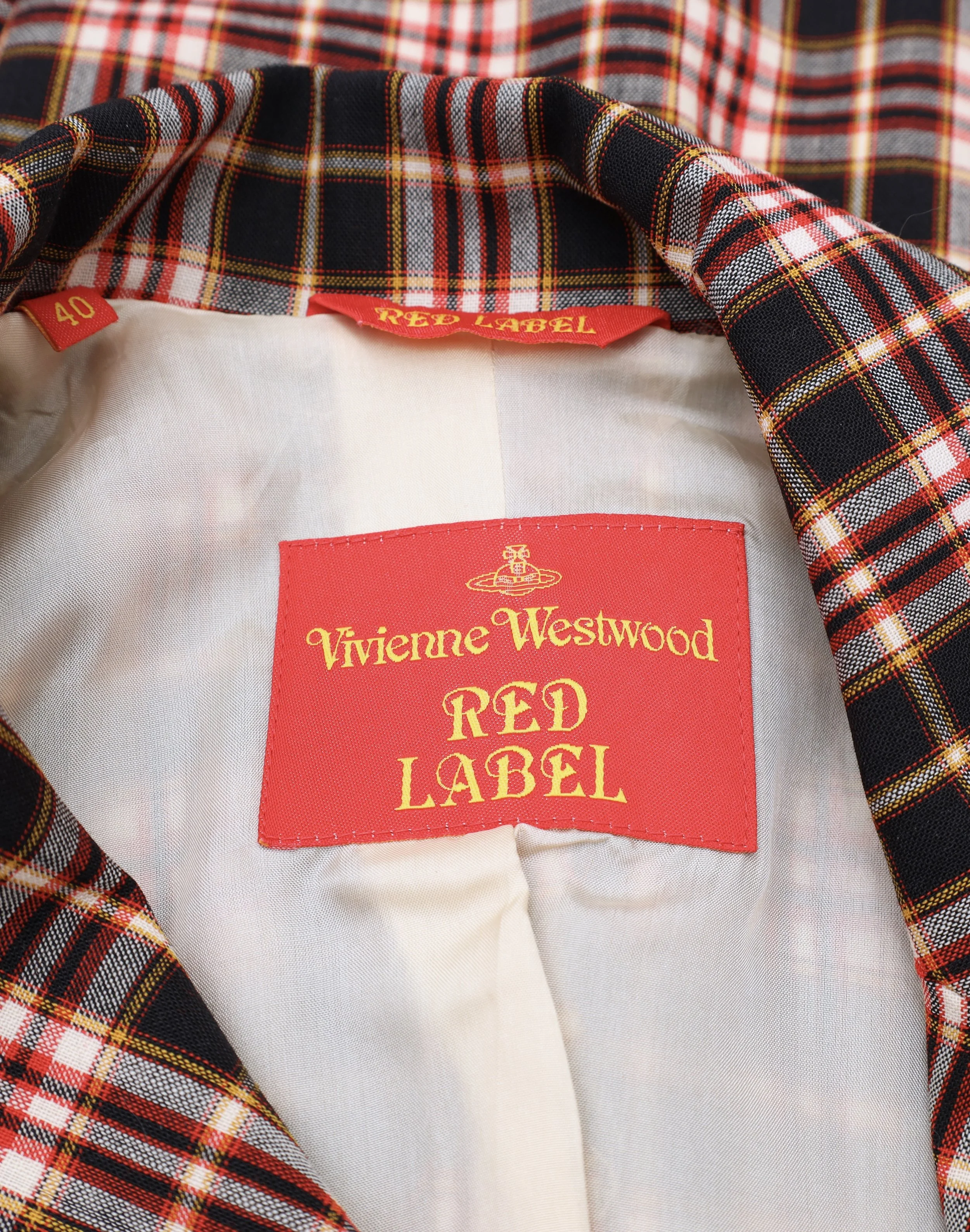 S/S 1998 Vivienne Westwood tartan label tag