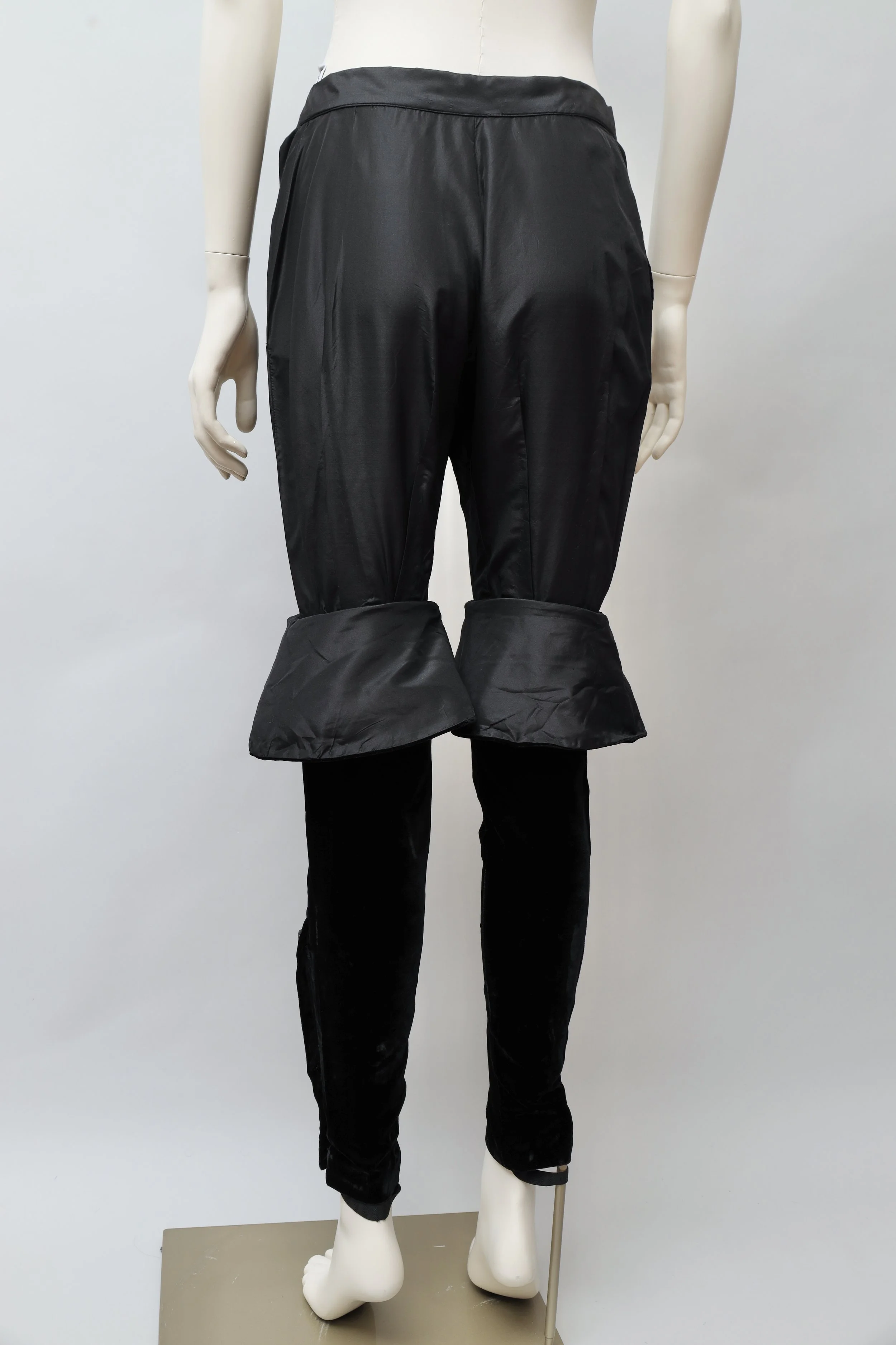 1980s Diamant Noir by Claude Petin velvet leg stirrup pants