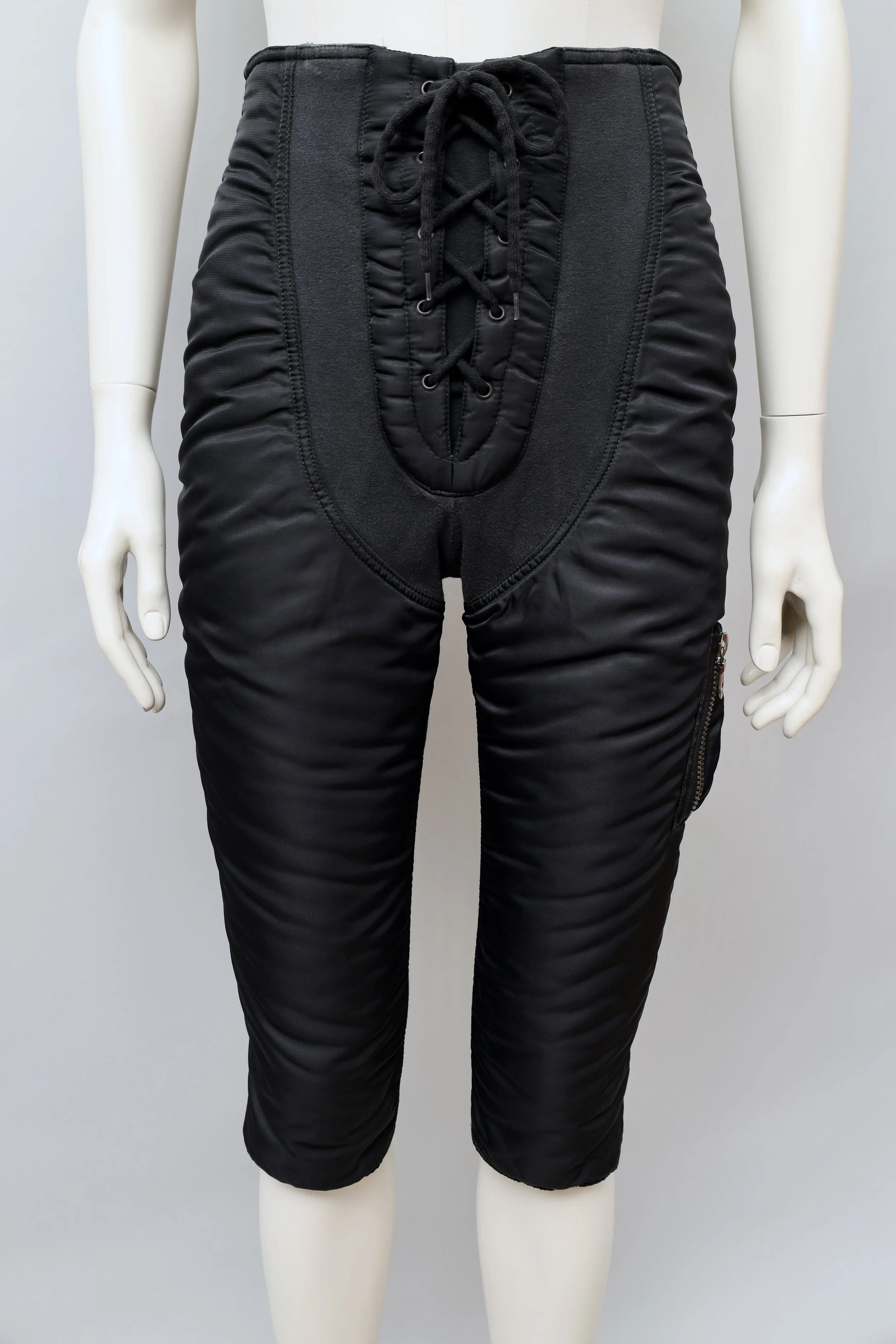 F/W 1988 Junior Gaultier black MA-1 bomber lace-up pants