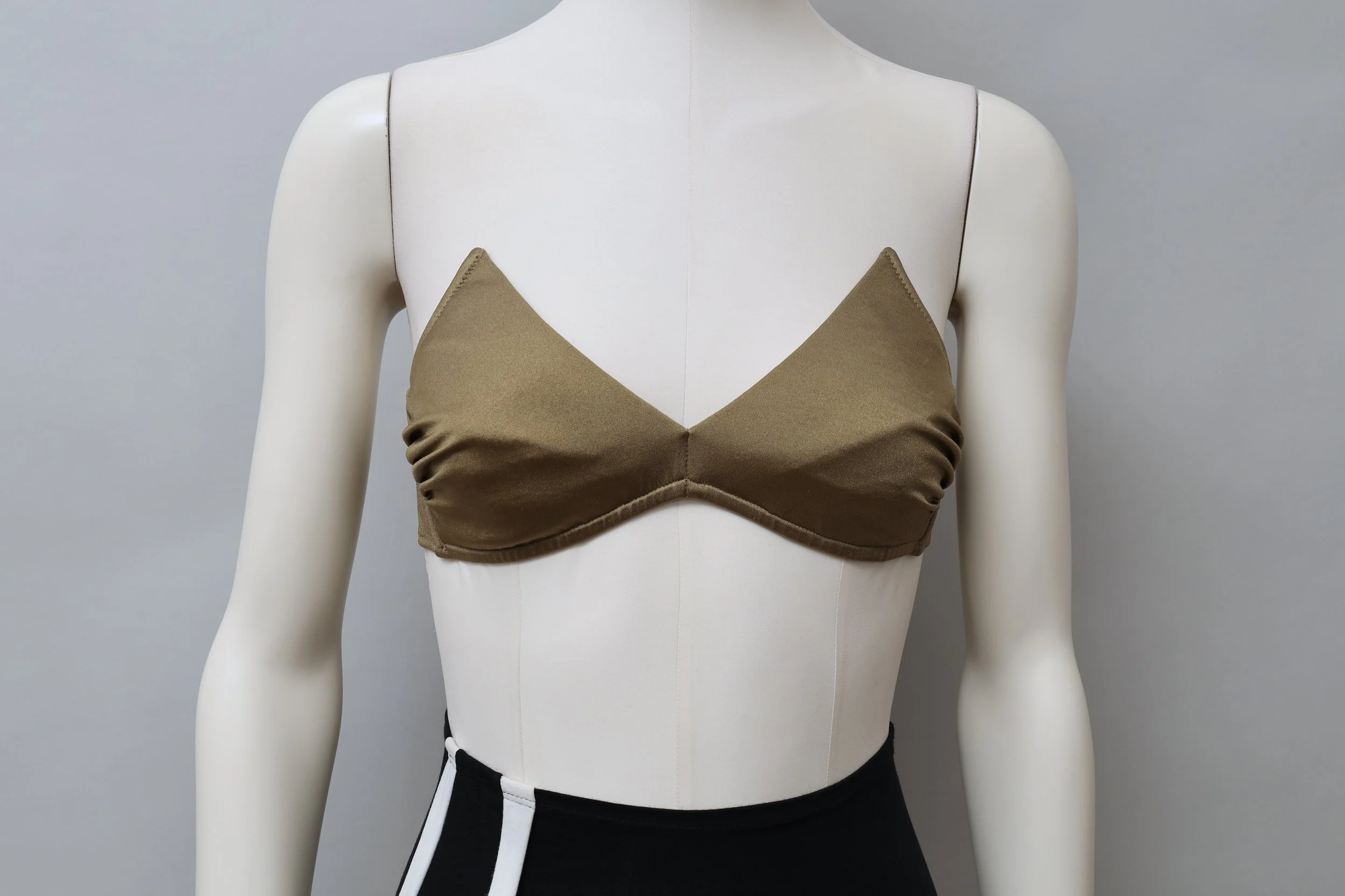 1980s deadstock La Perla bronze sculptural bikini top