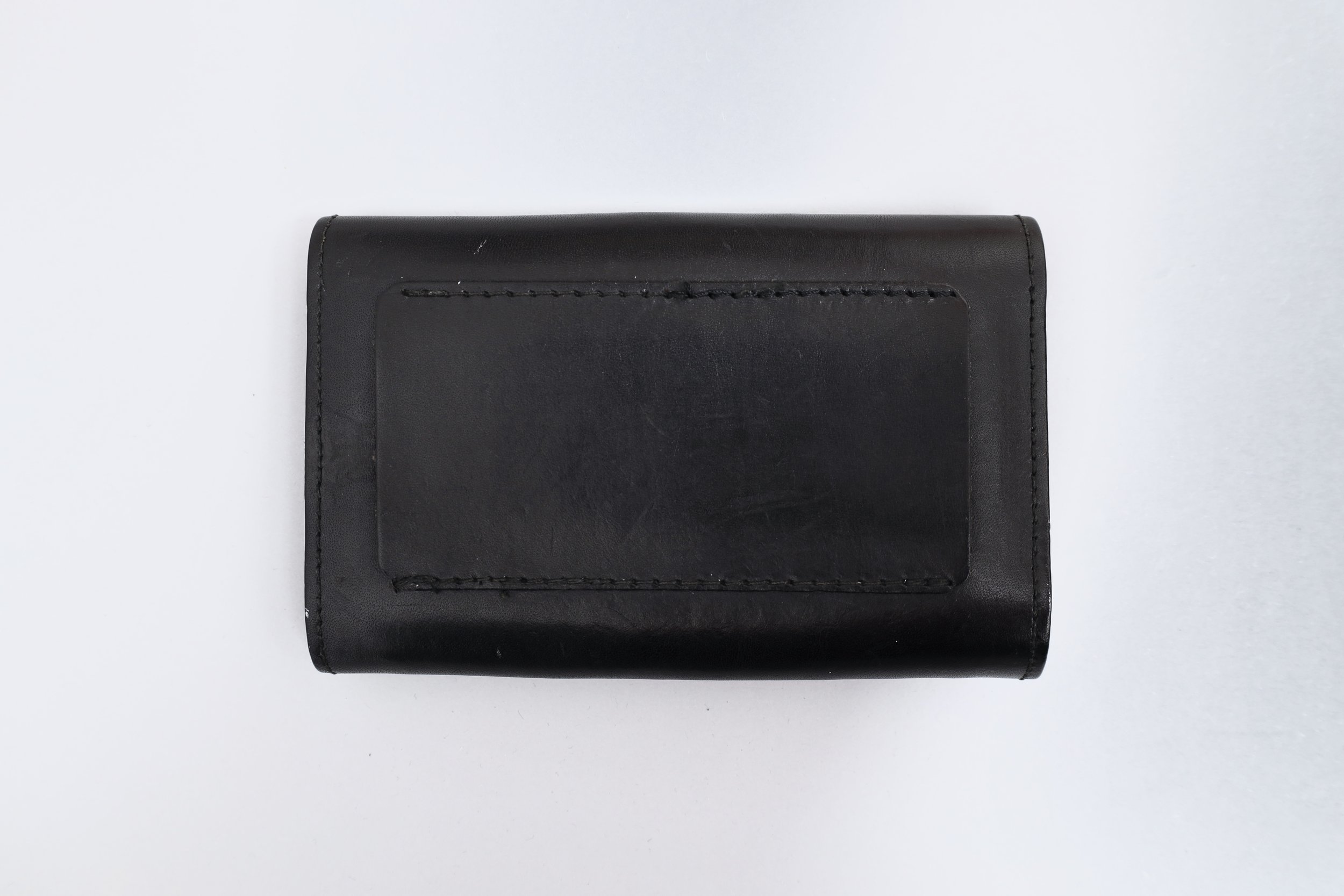 black leather belt loop wallet back
