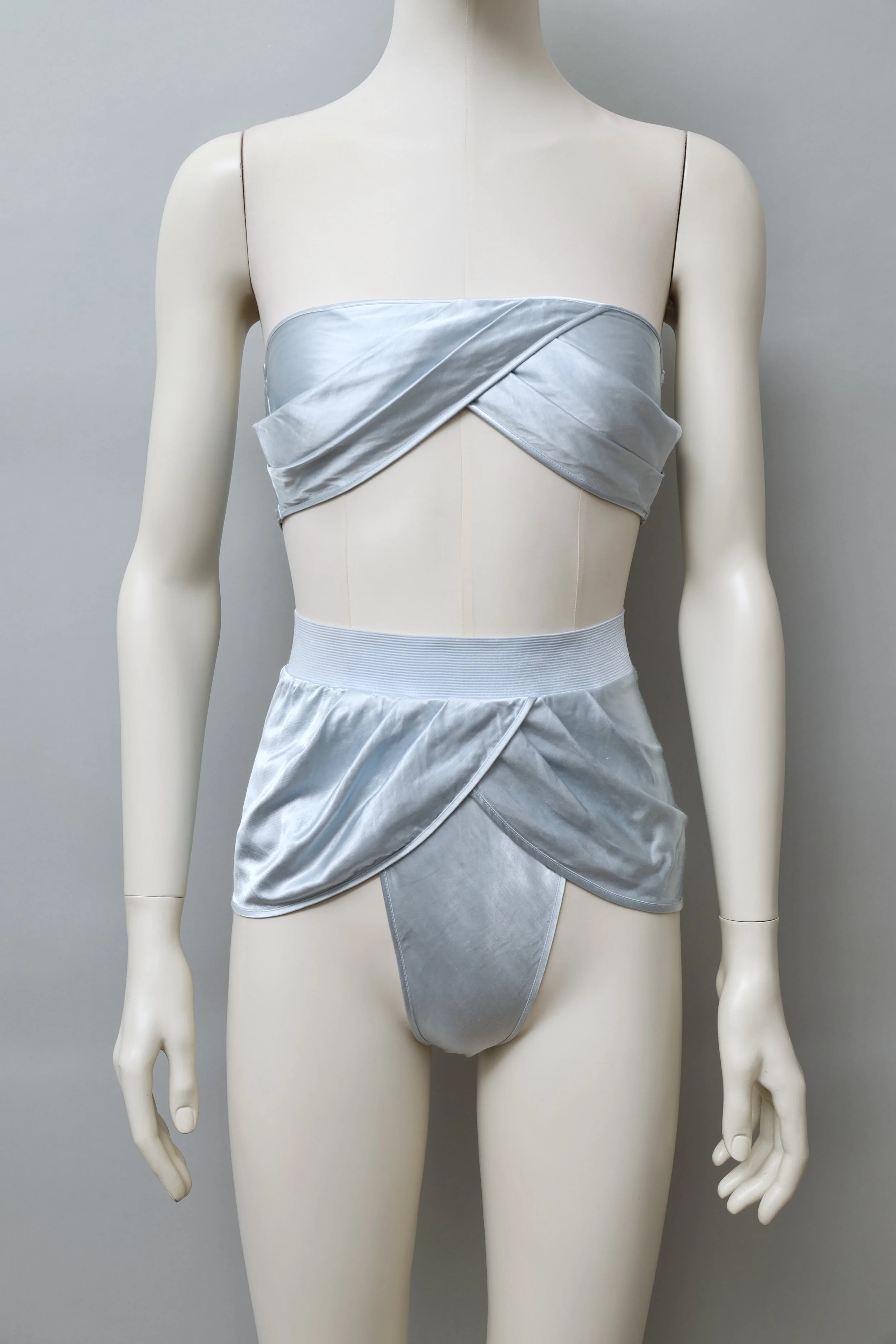 late 1980s / early 1990s Martine Sitbon La Nuit ice blue satin set