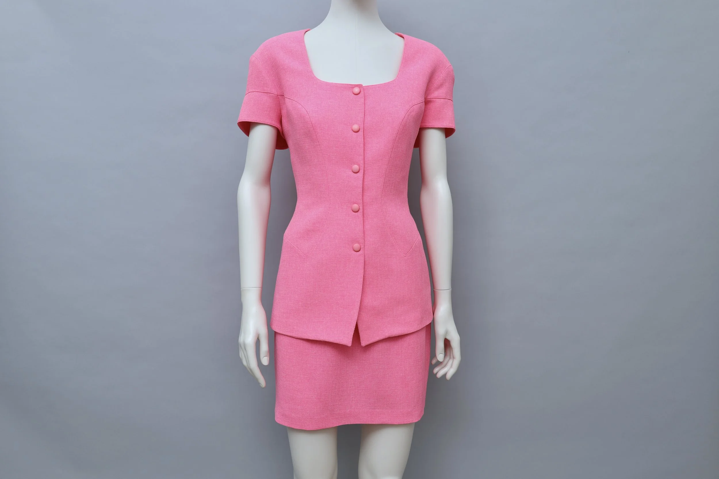 late 1990s / early 2000s Mugler neon pink ensemble - large / extra large
