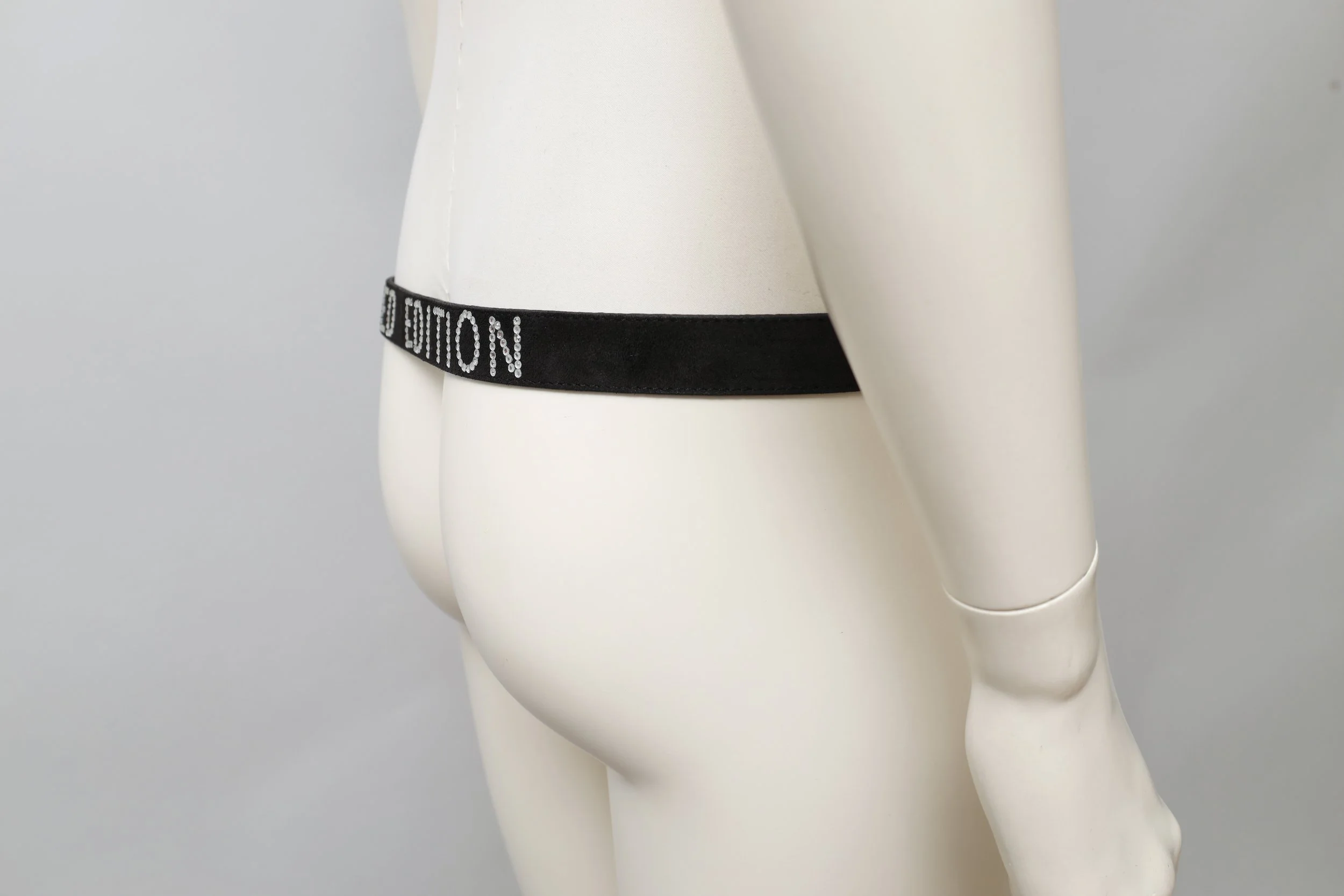 F/W 1983 Sonia Rykiel black suede rhinestone belt