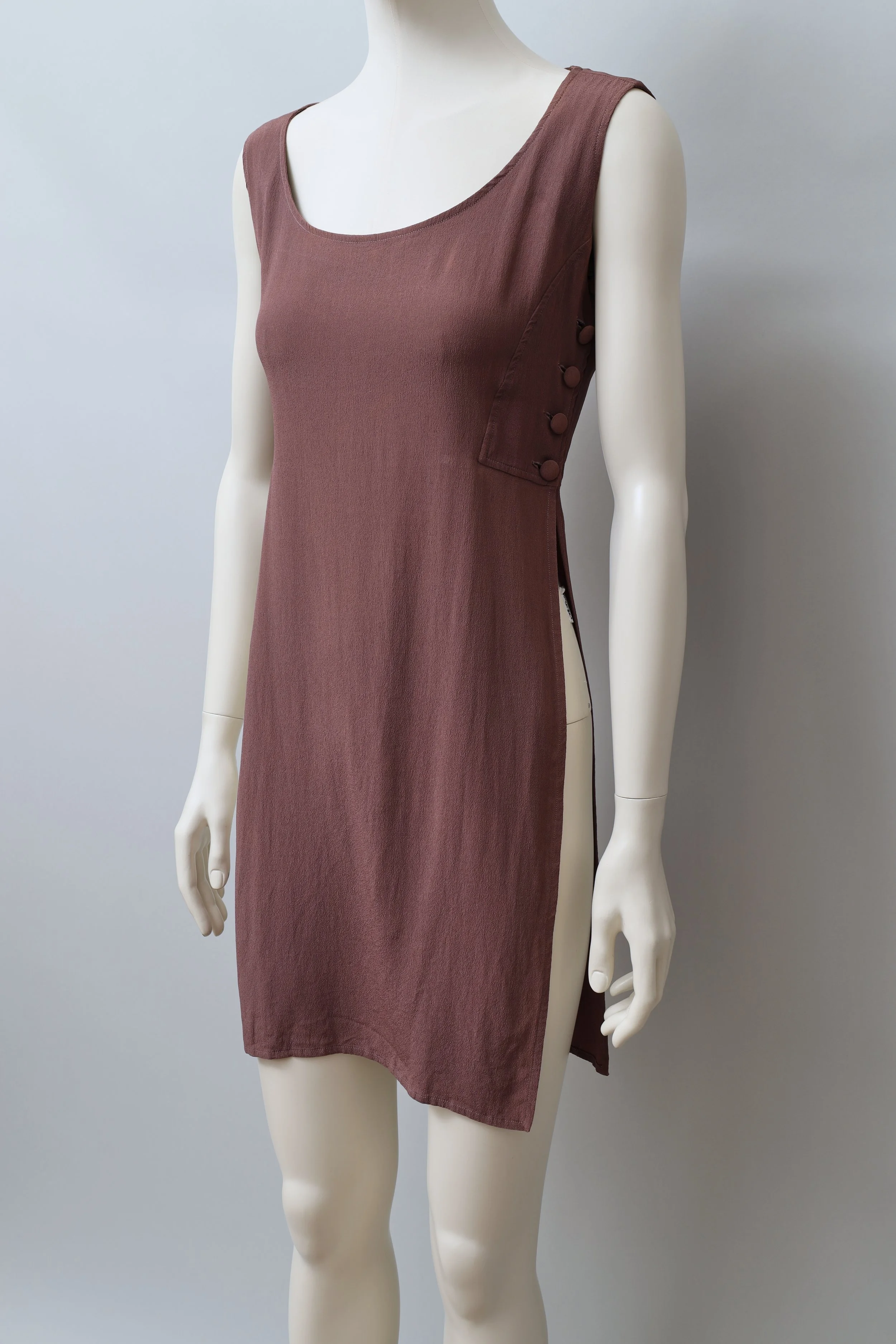 1990s Jean Paul Gaultier aubergine crêpe tunic top