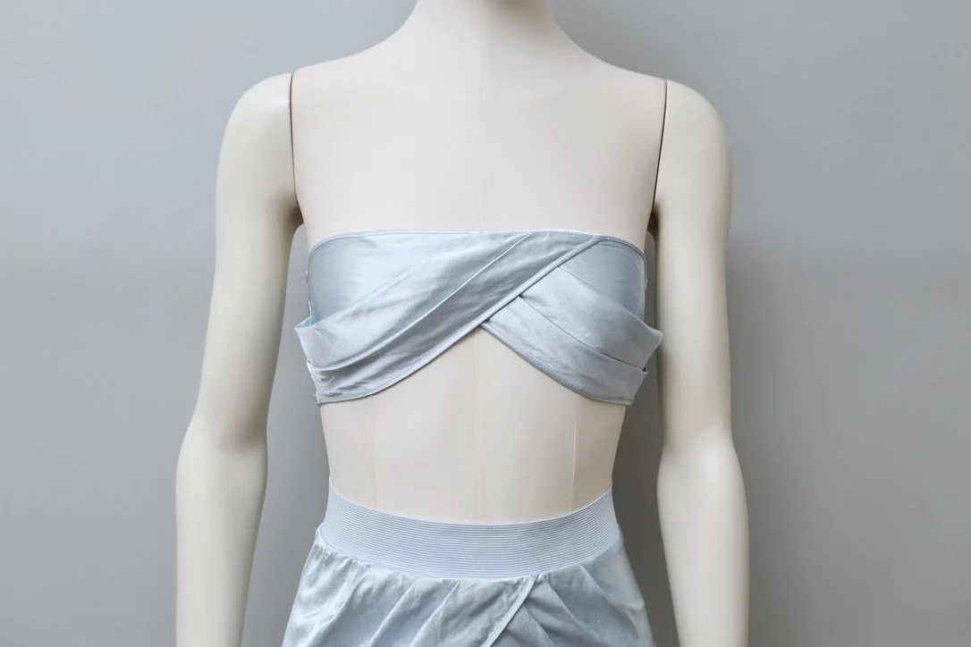 late 1980s / early 1990s Martine Sitbon La Nuit ice blue satin top
