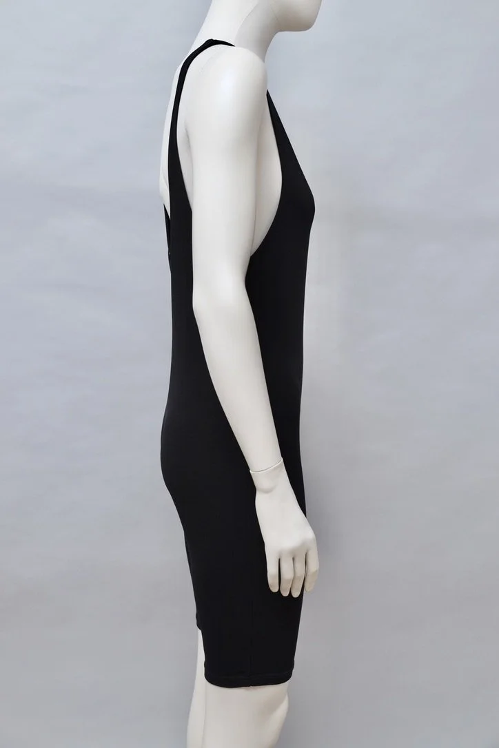 1990s Karl Lagerfeld black zip salopette unitard