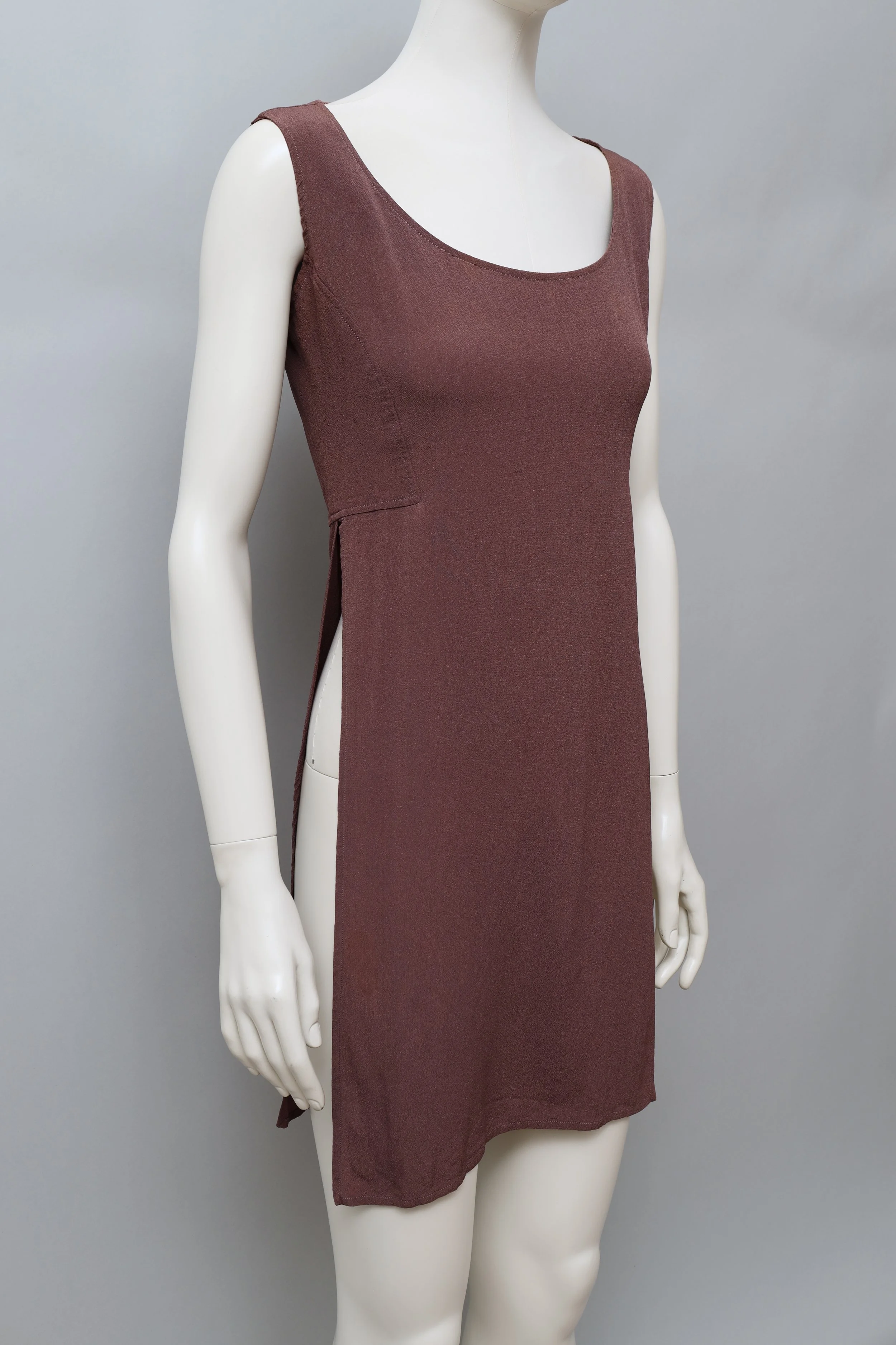 1990s Jean Paul Gaultier aubergine crêpe tunic top
