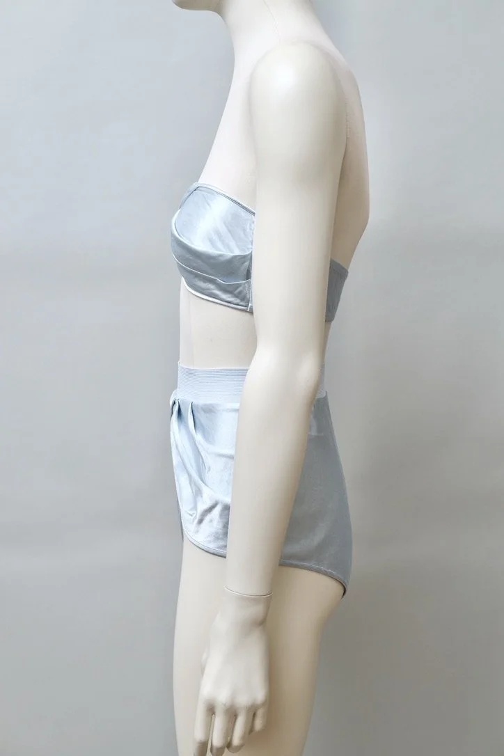 late 1980s / early 1990s Martine Sitbon La Nuit ice blue satin set
