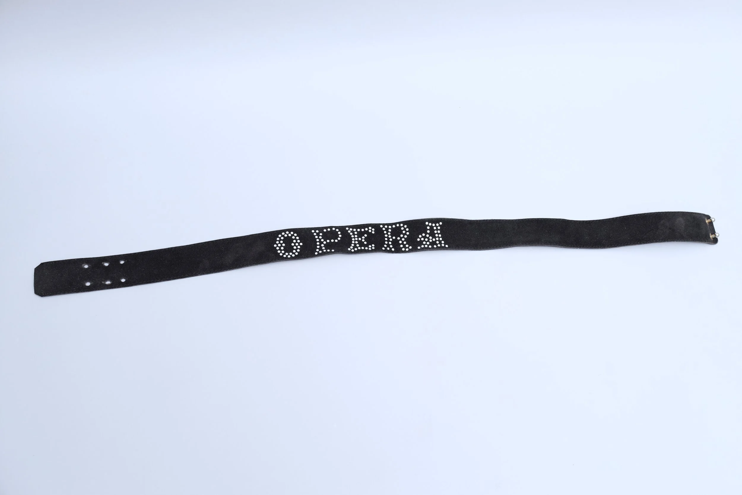 F/W 1984 Sonia Rykiel black suede Opera rhinestone belt