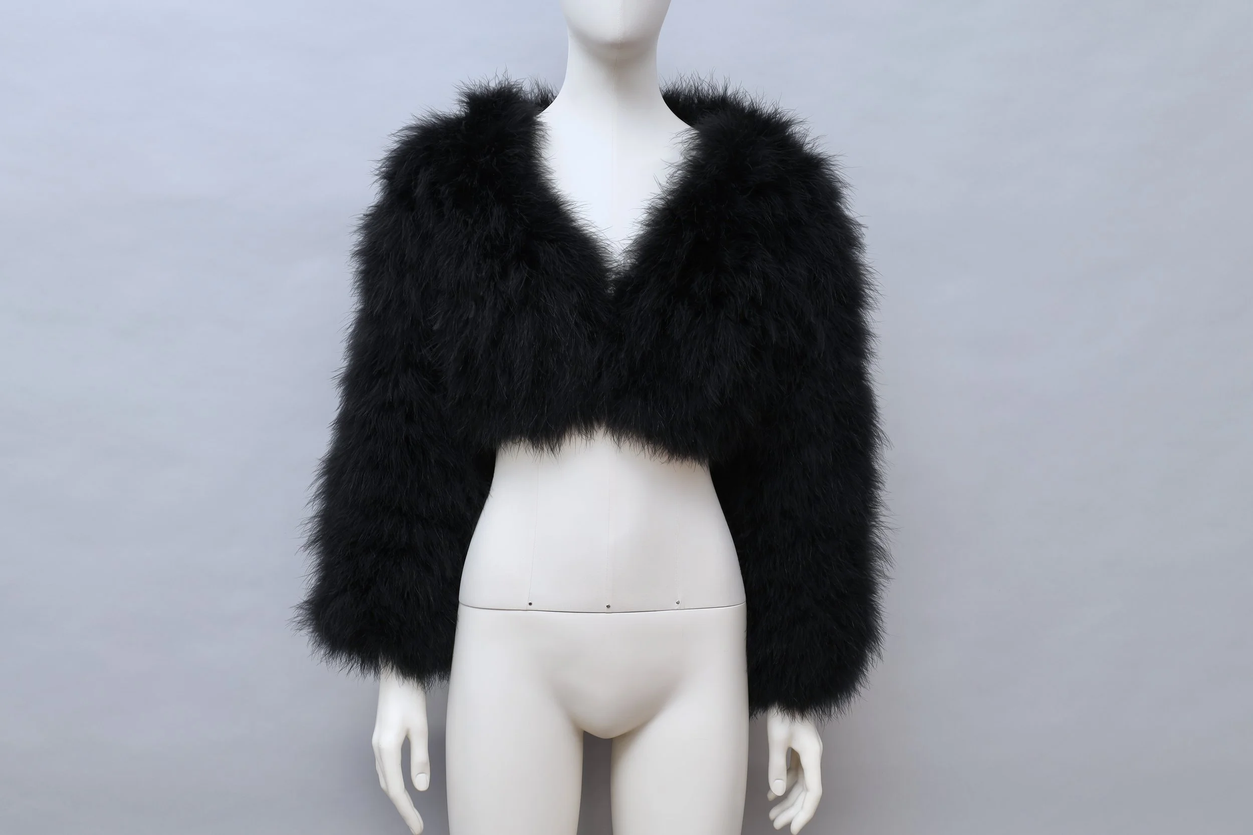 1990s Chantal Thomass black marabou feather bolero