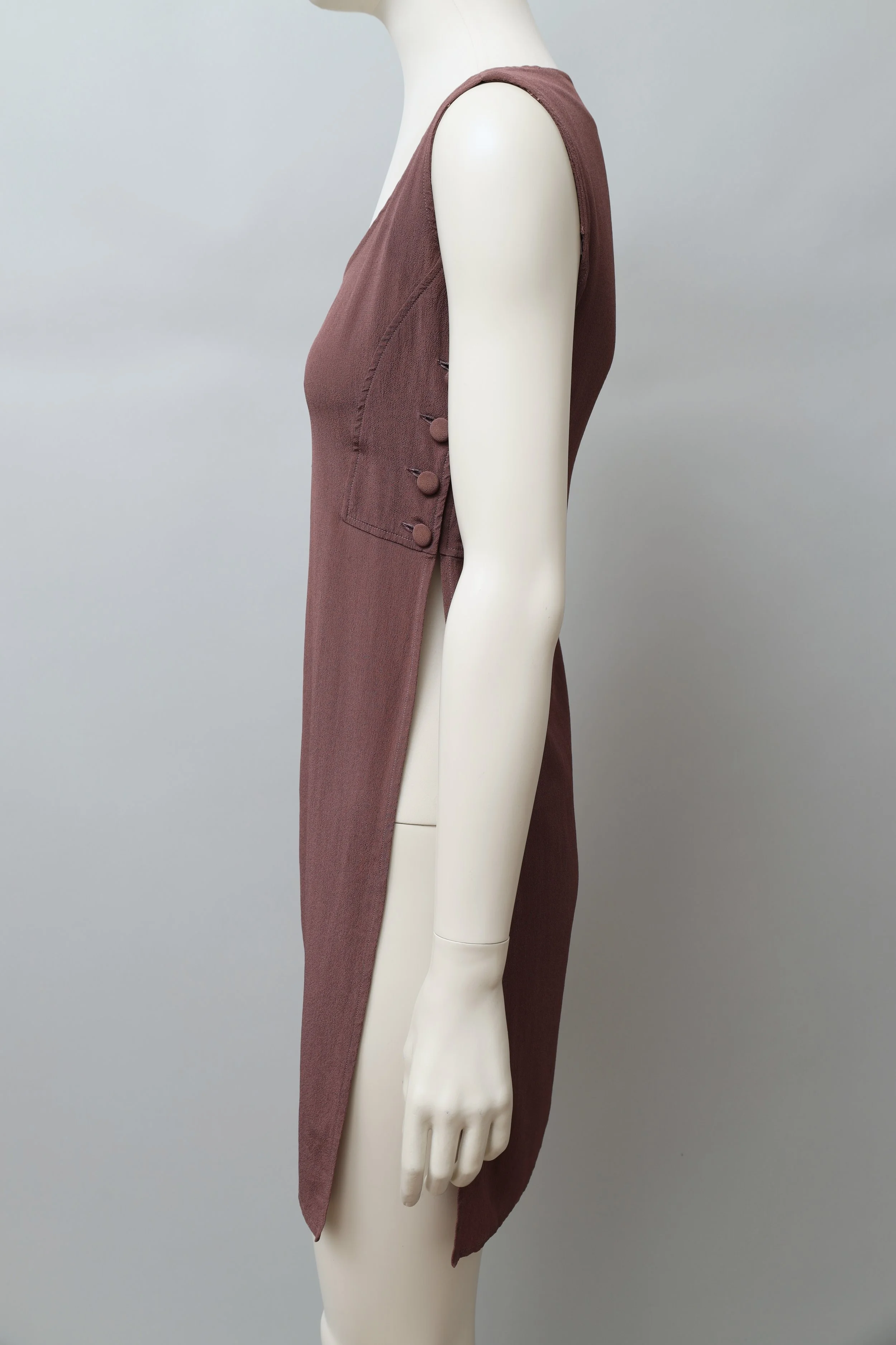 1990s Jean Paul Gaultier aubergine crêpe tunic top