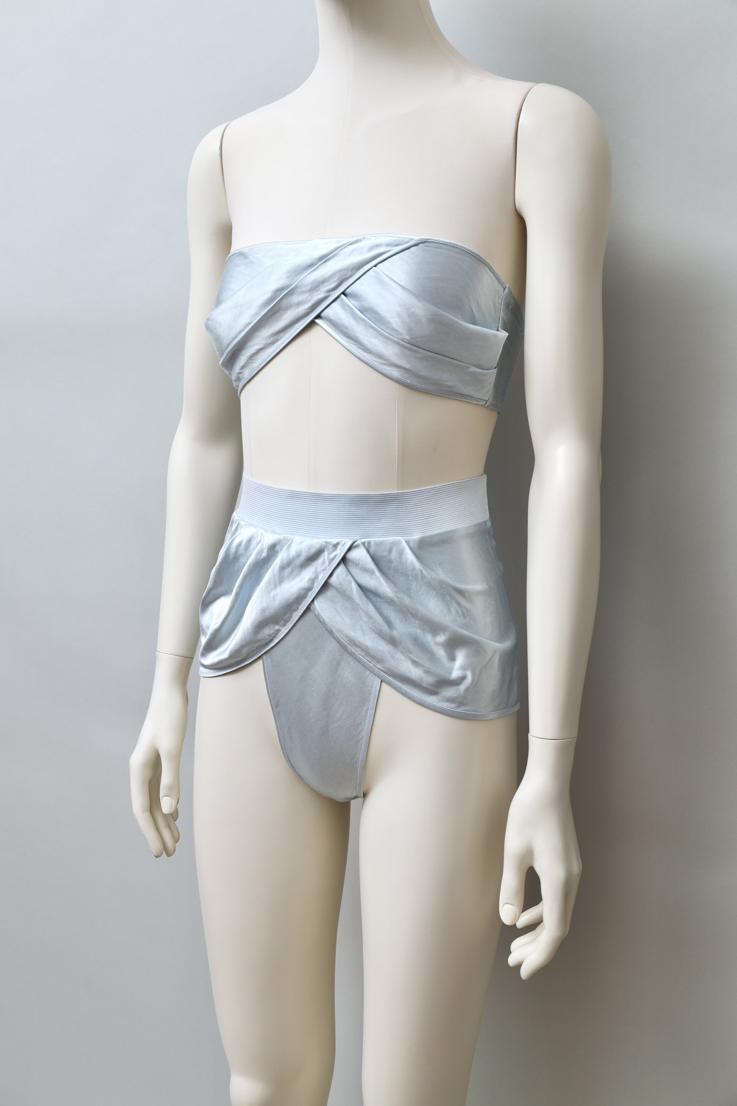 late 1980s / early 1990s Martine Sitbon La Nuit ice blue satin set