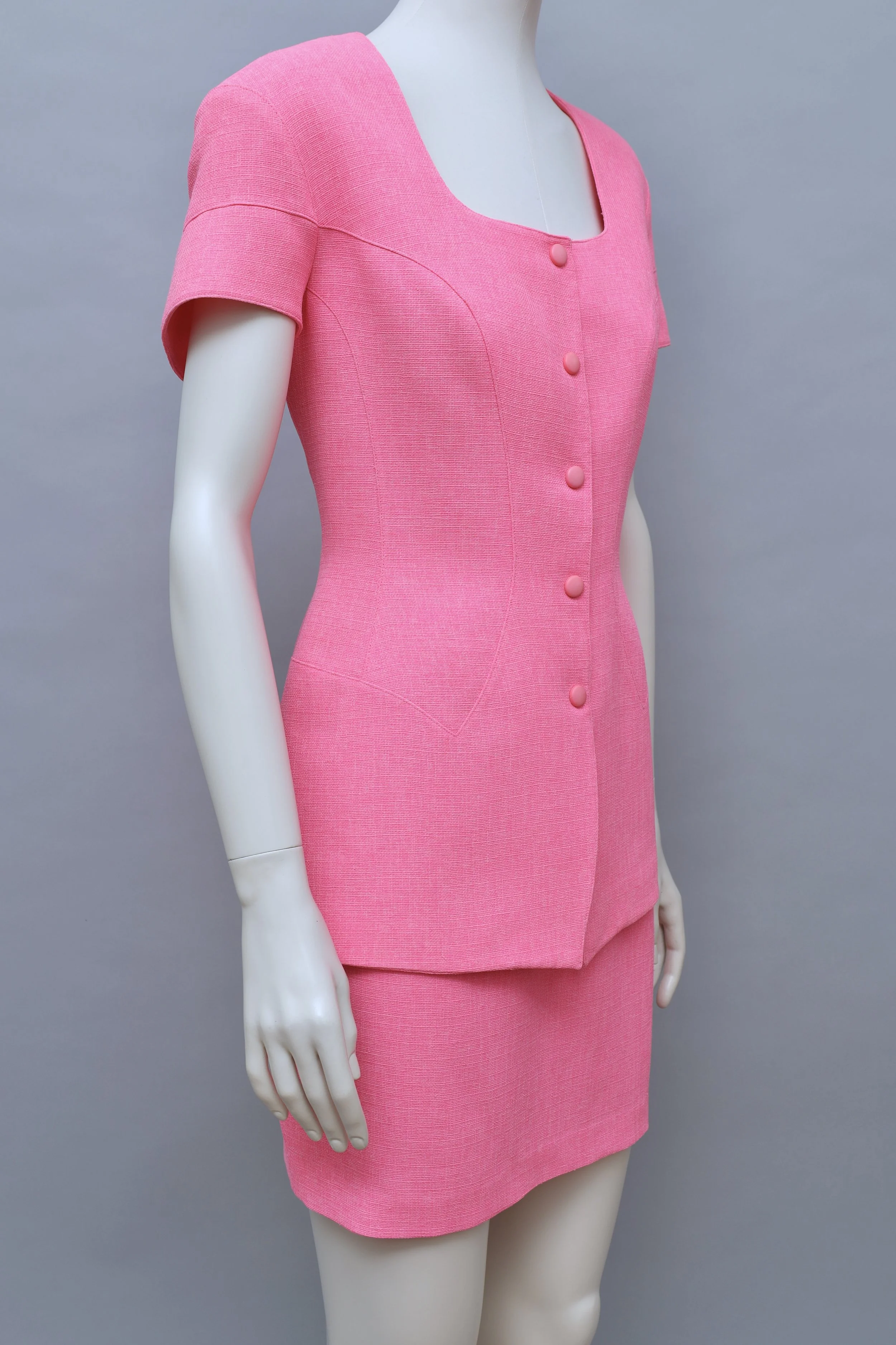 late 1990s / early 2000s Mugler neon pink ensemble