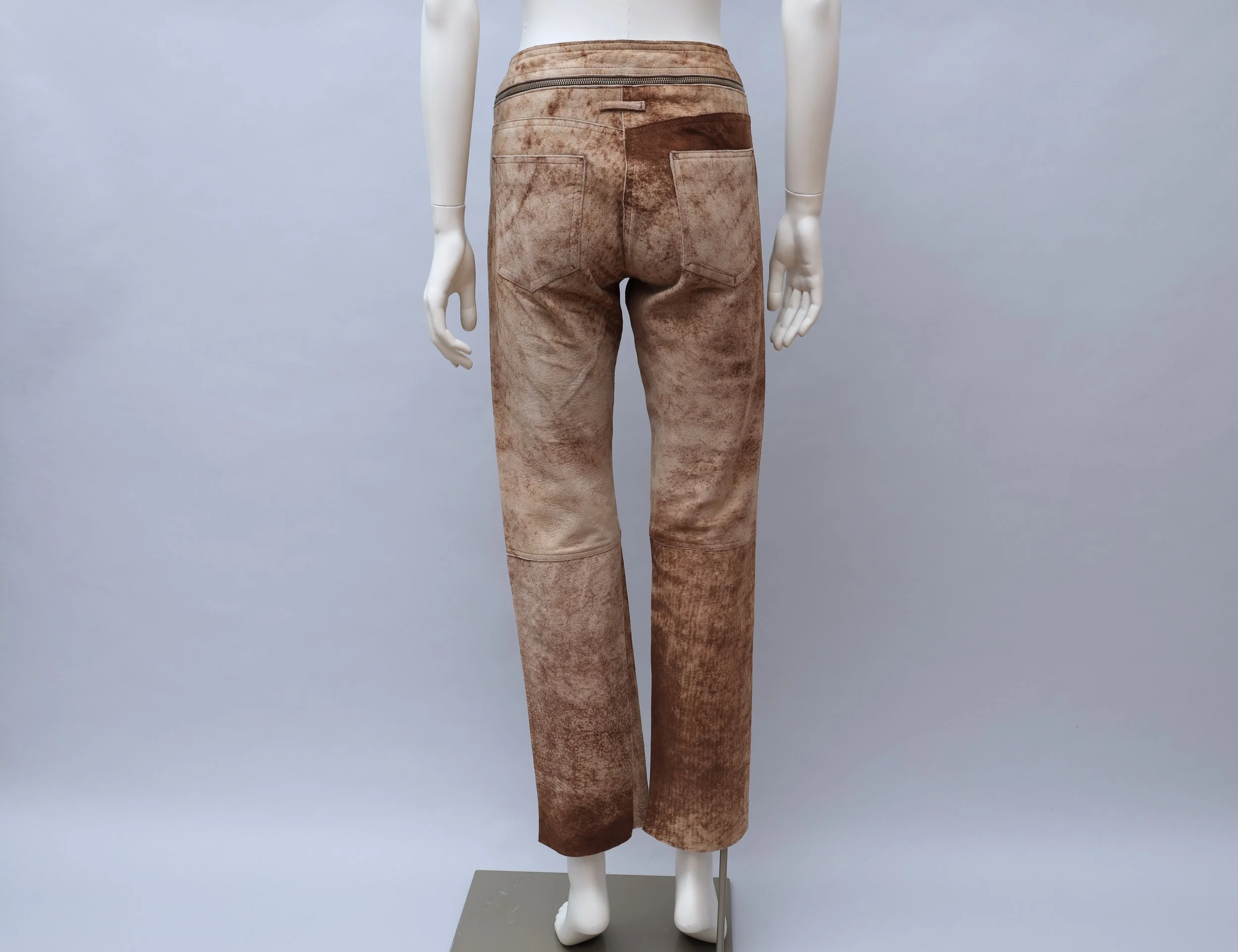 S/S 2000 Jean Paul Gaultier washed brown rough out leather pants