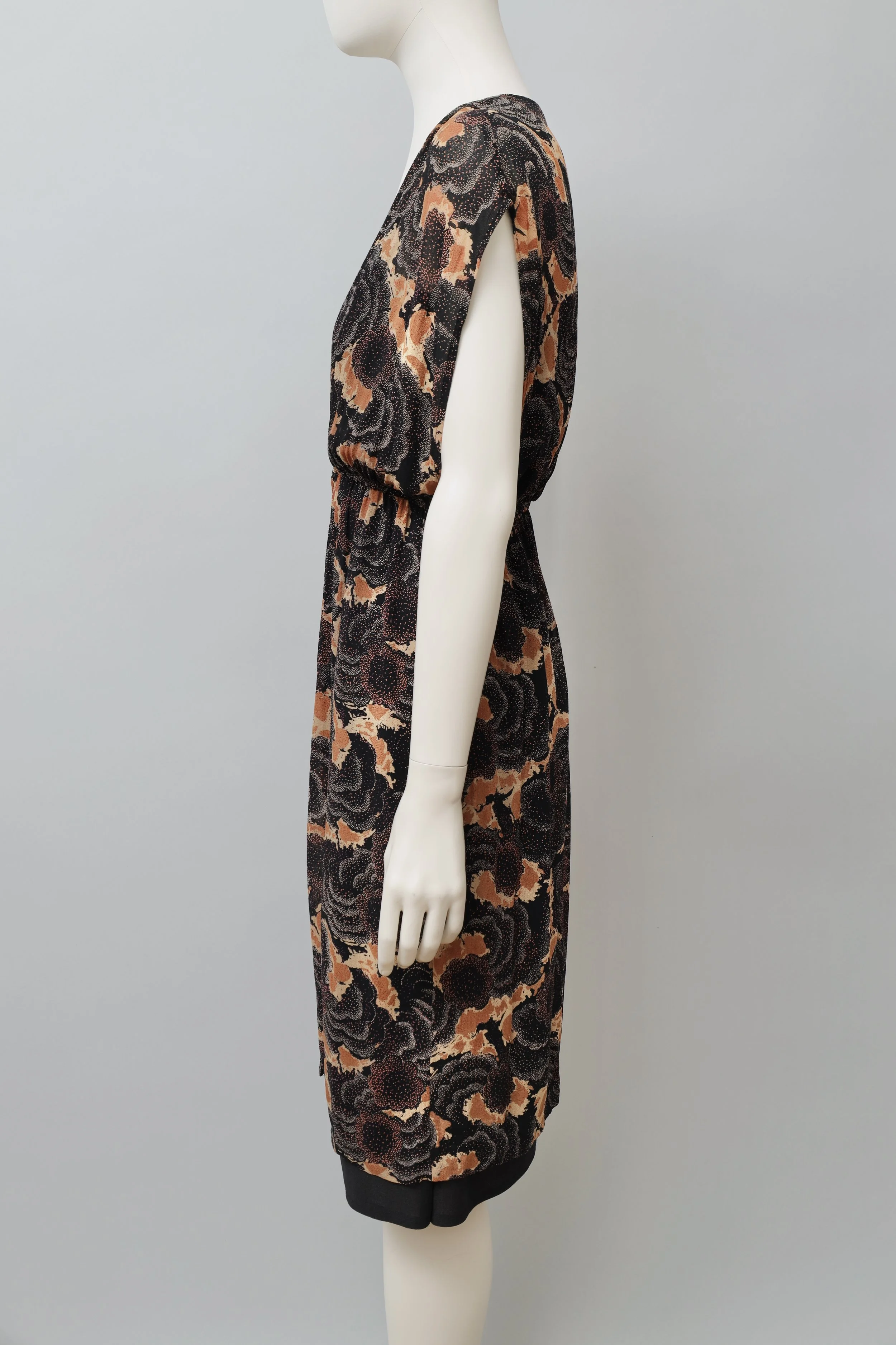 1960s Clobber of London chiffon crêpe art deco tunic dress set