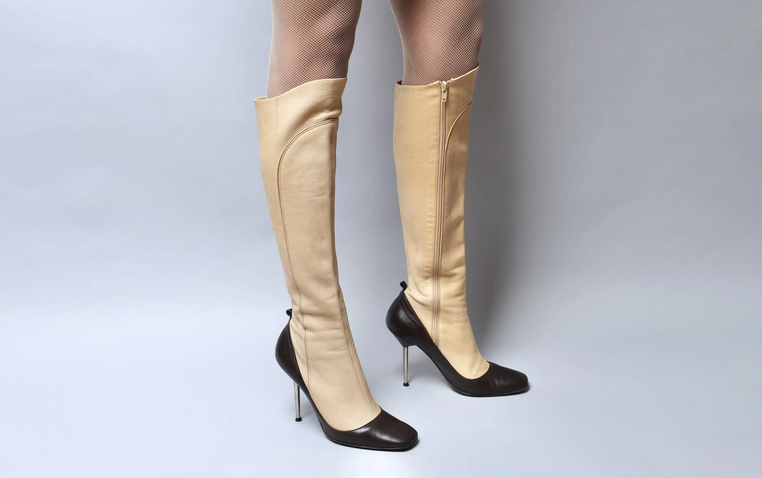 F/W 2006 Lanvin by Alber Elbaz two tone leather boots