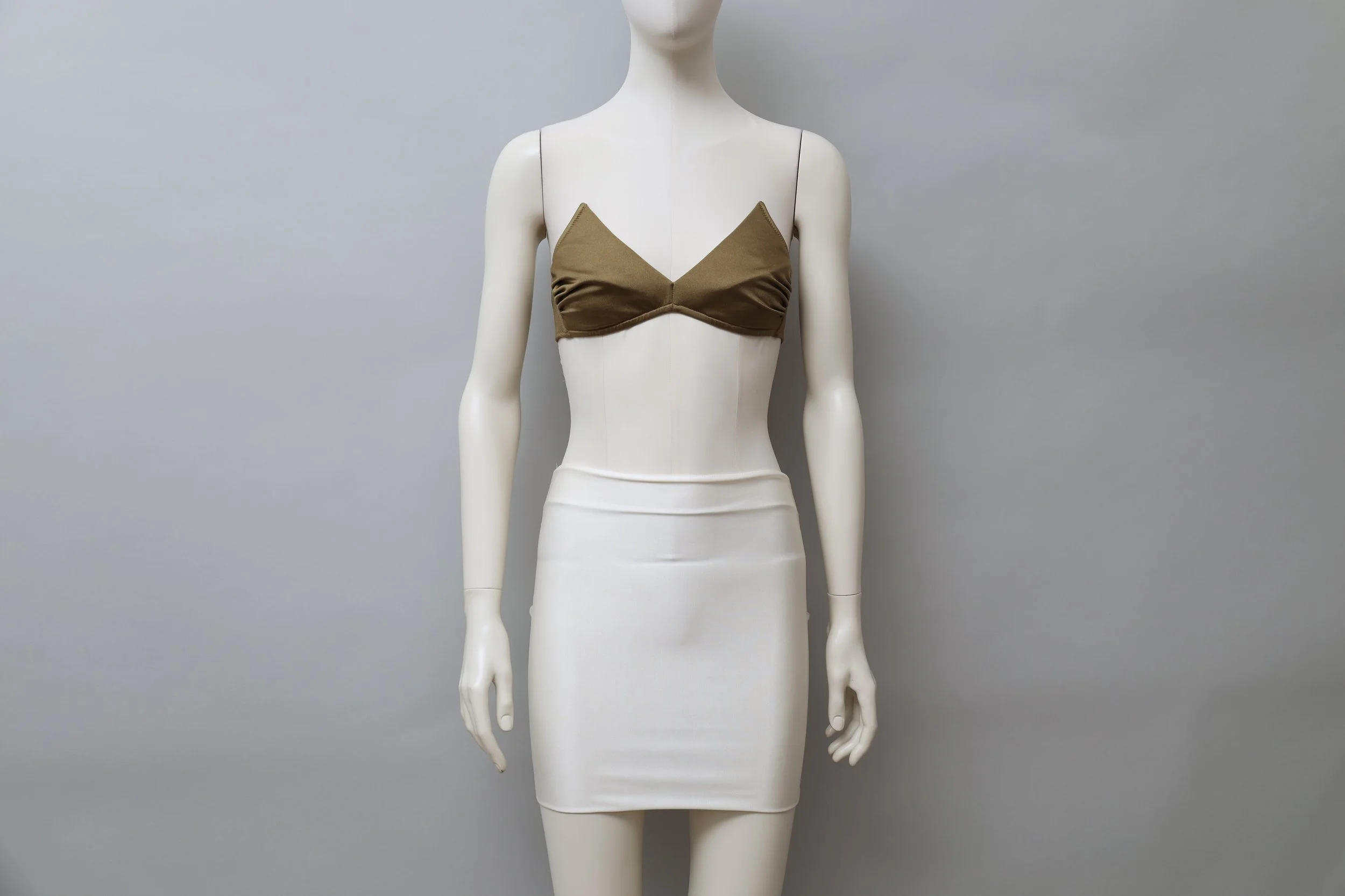 1980s deadstock La Perla bronze sculptural bikini top