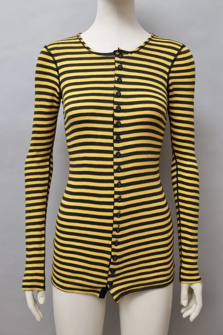 early 1970s Biba black and yellow striped cotton cardigan