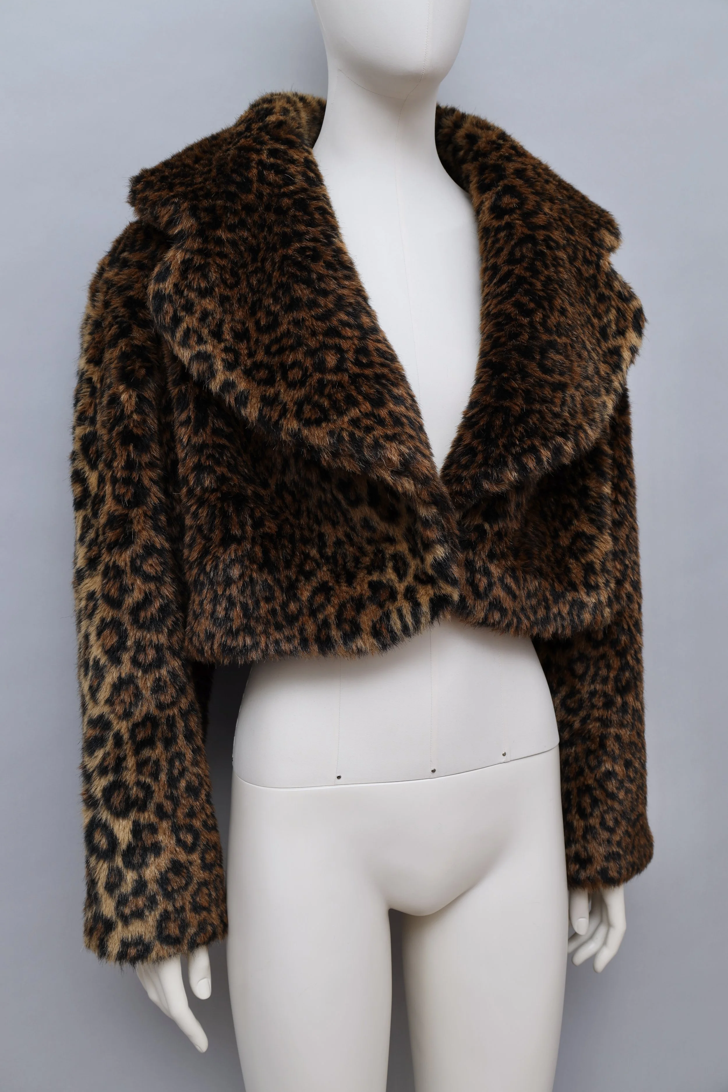 F/W 1989 Chantal Thomass faux fur leopard bolero jacket