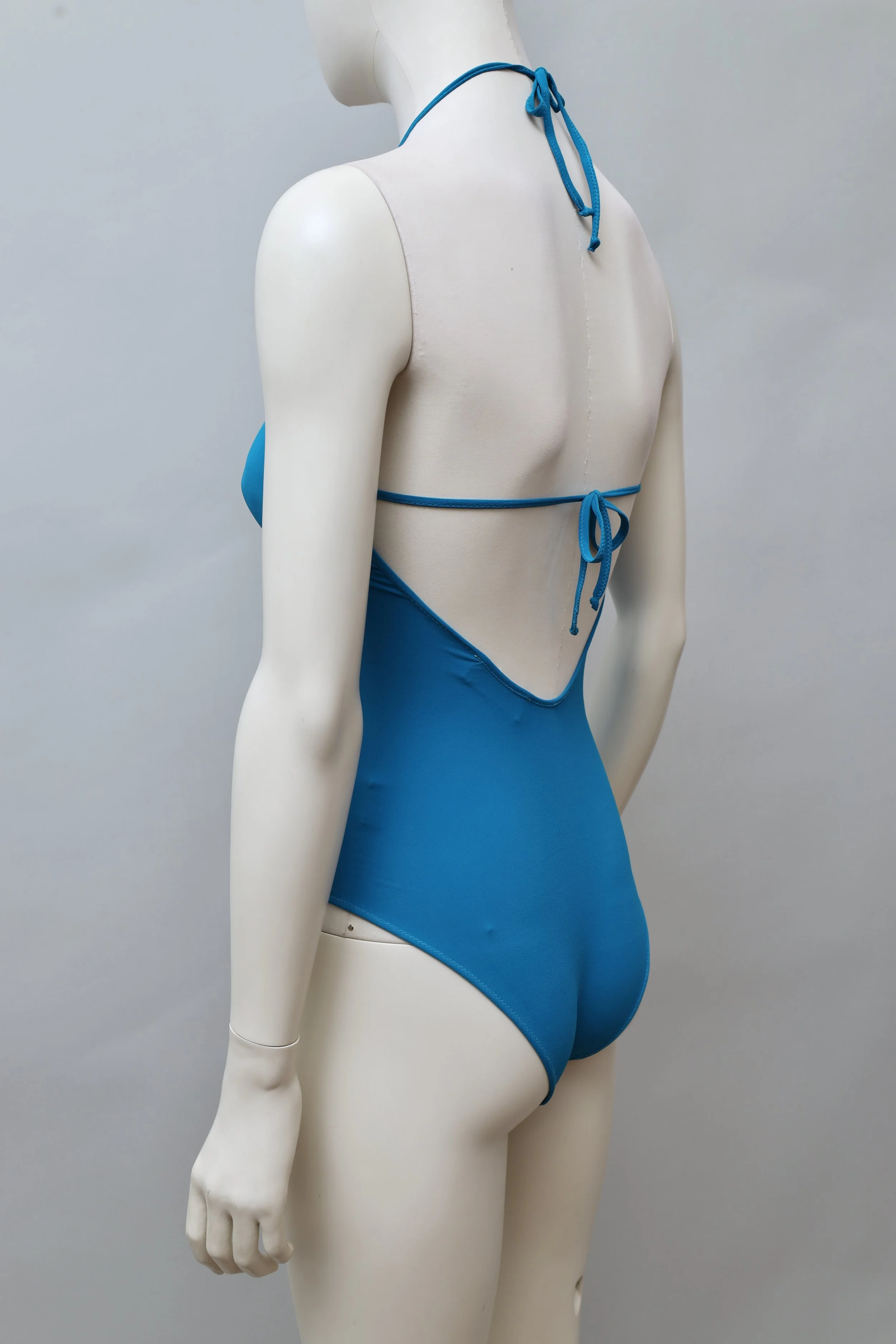 1990s Romeo Gigli Mare blue tiestring swimsuit