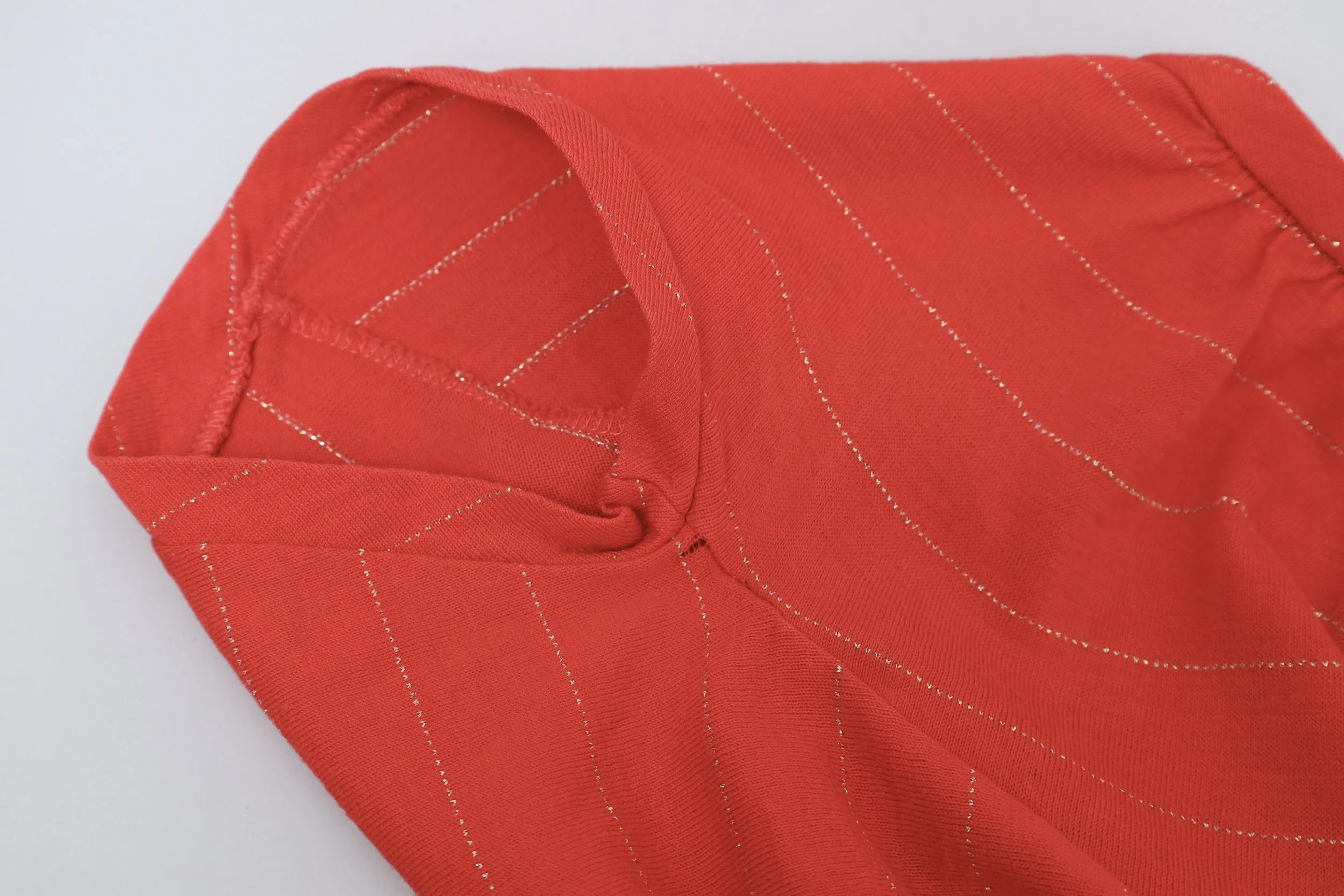 S/S 1976 Chantal Thomass pour Ter et Bantine red lurex stripe top detail
