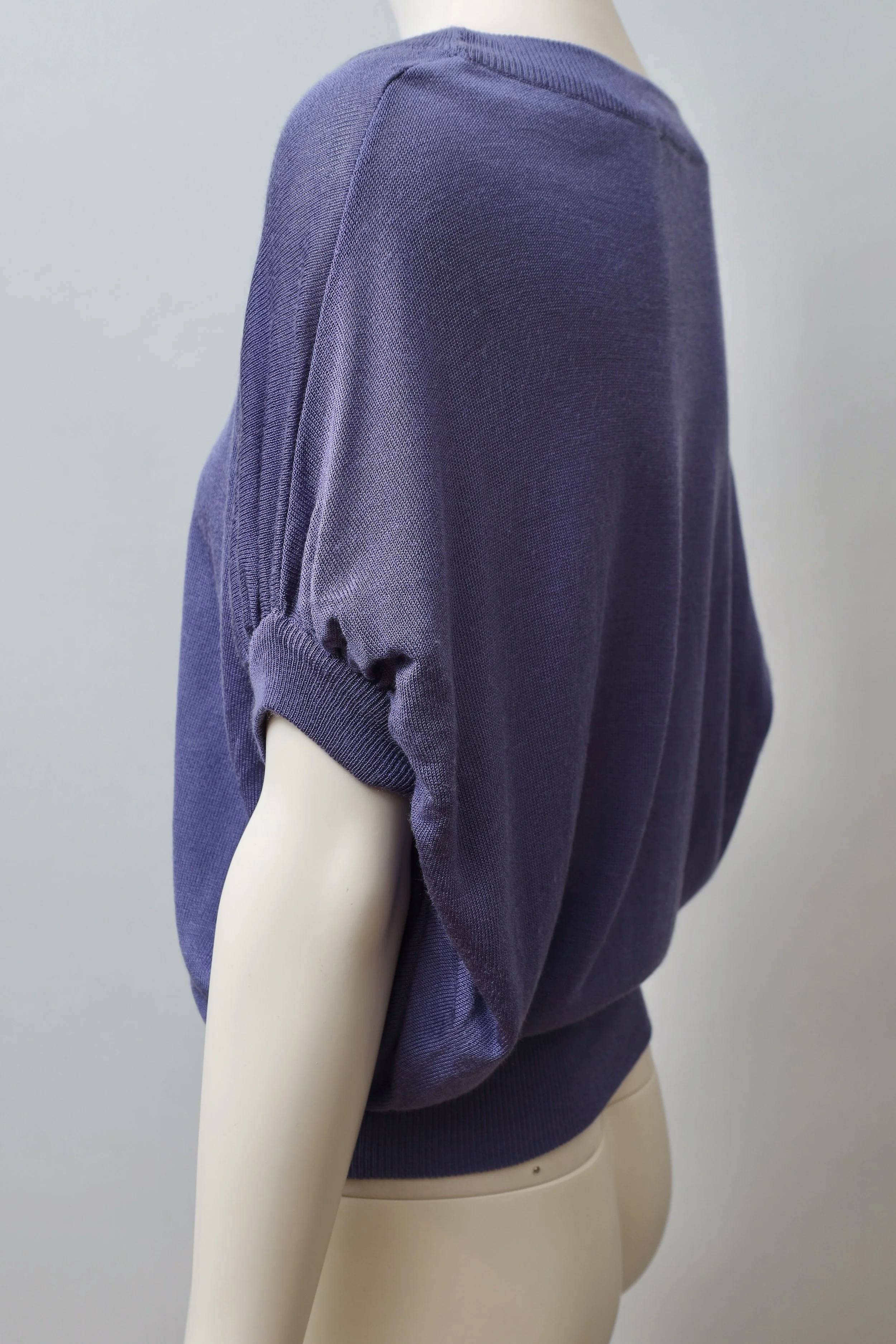 1970s Jungle Jap Kenzo Takada violet ruched batwing sleeve top