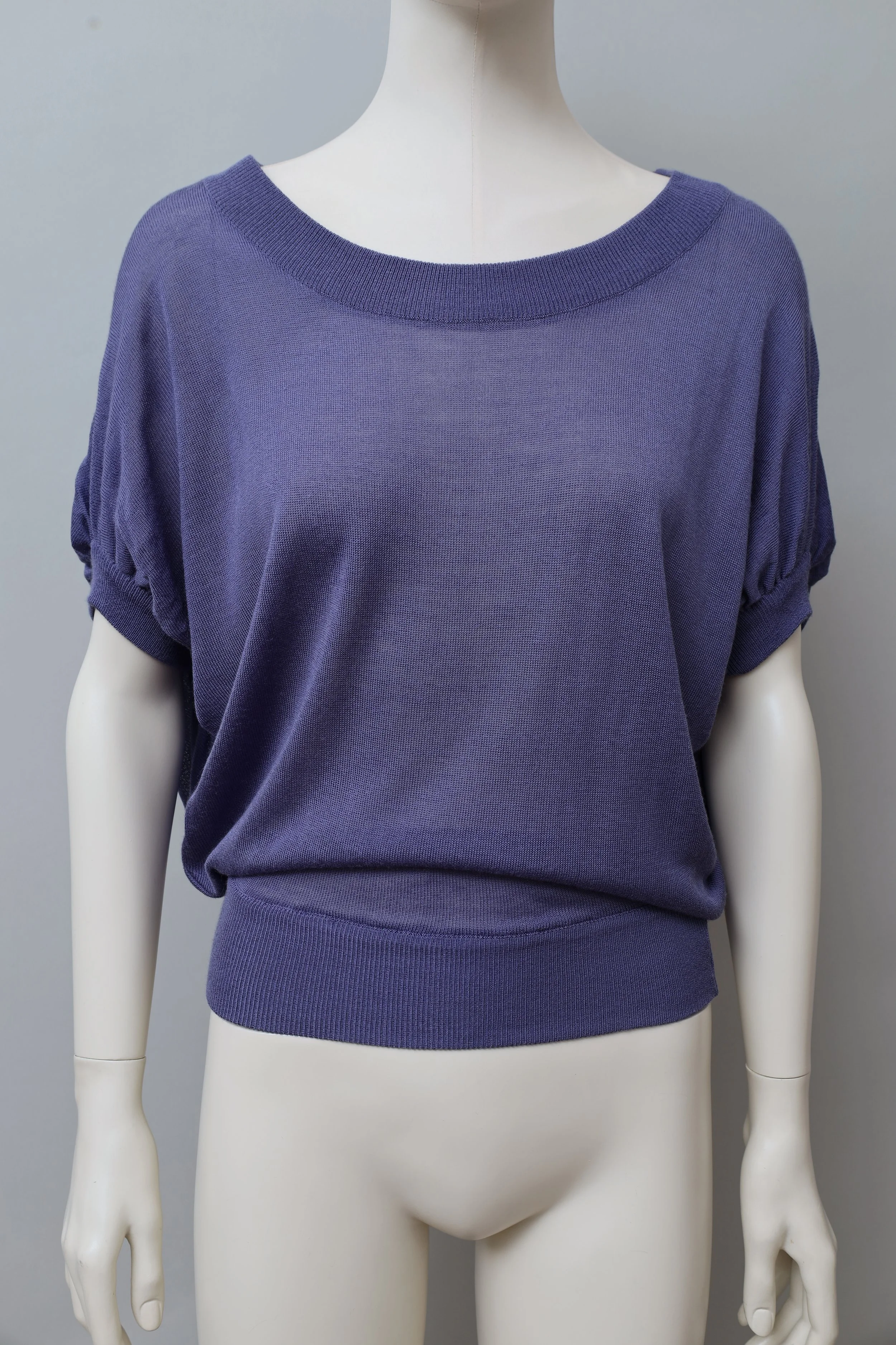 1970s Jungle Jap Kenzo Takada violet ruched batwing sleeve top