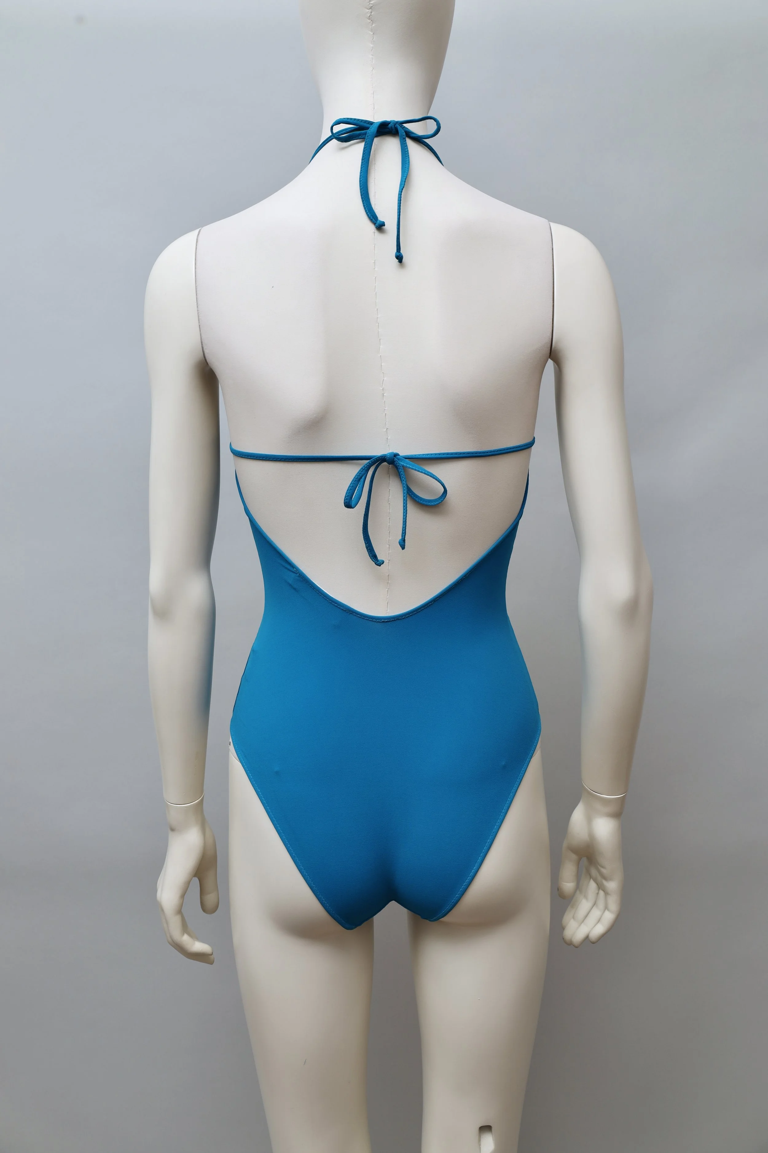 1990s Romeo Gigli Mare blue tiestring swimsuit