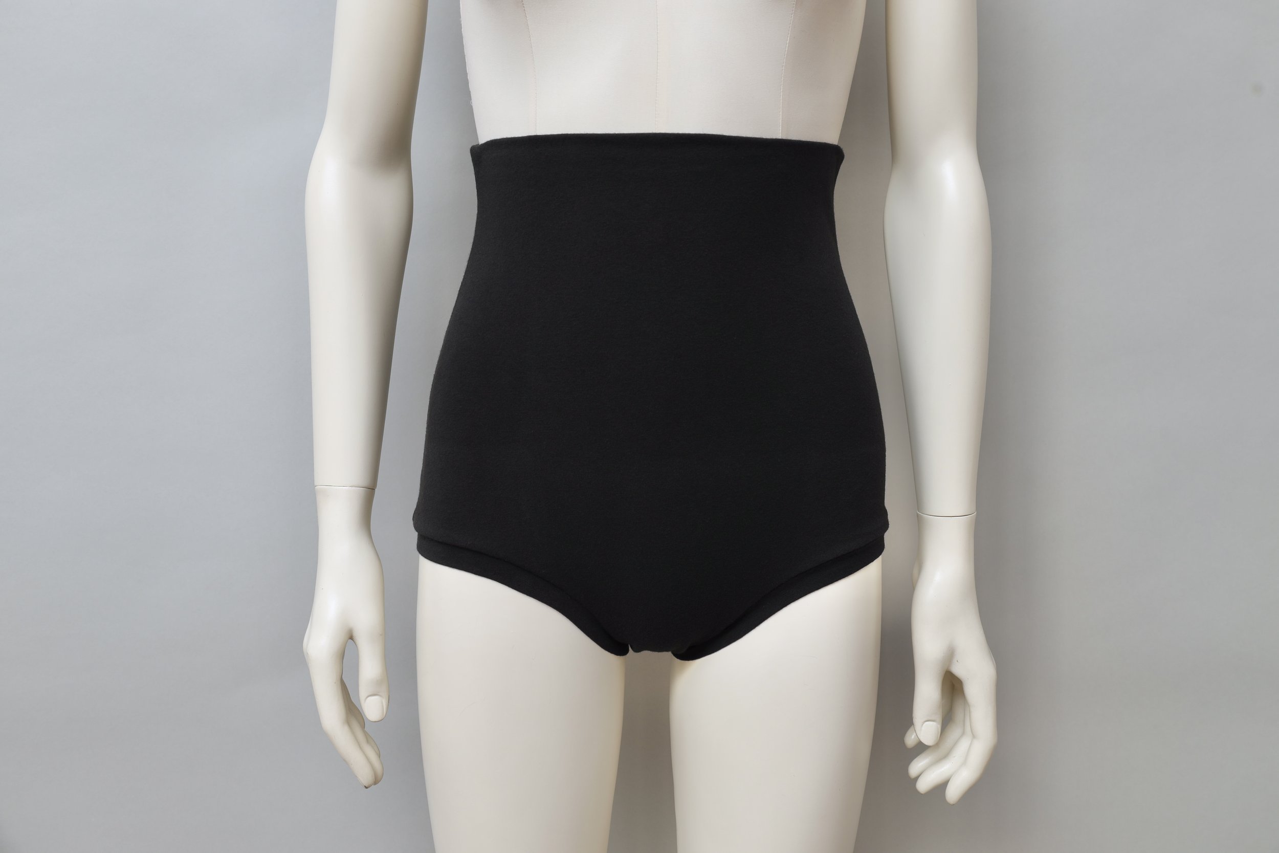S/S 1989 Romeo Gigli black stretch cotton ultra high waist panty