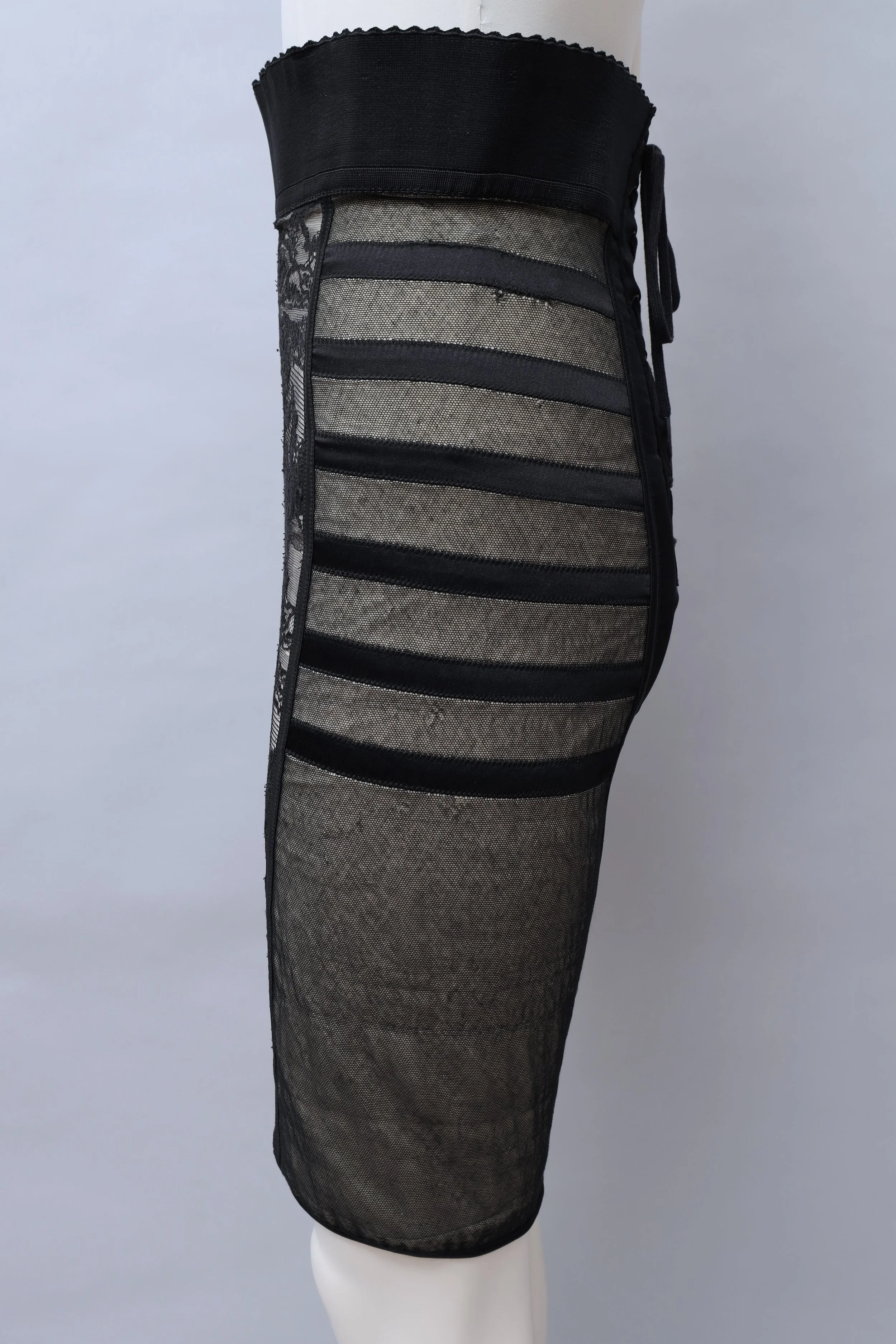S/S 1988 Jean Paul Gaultier cowboy lace stretch pencil skirt