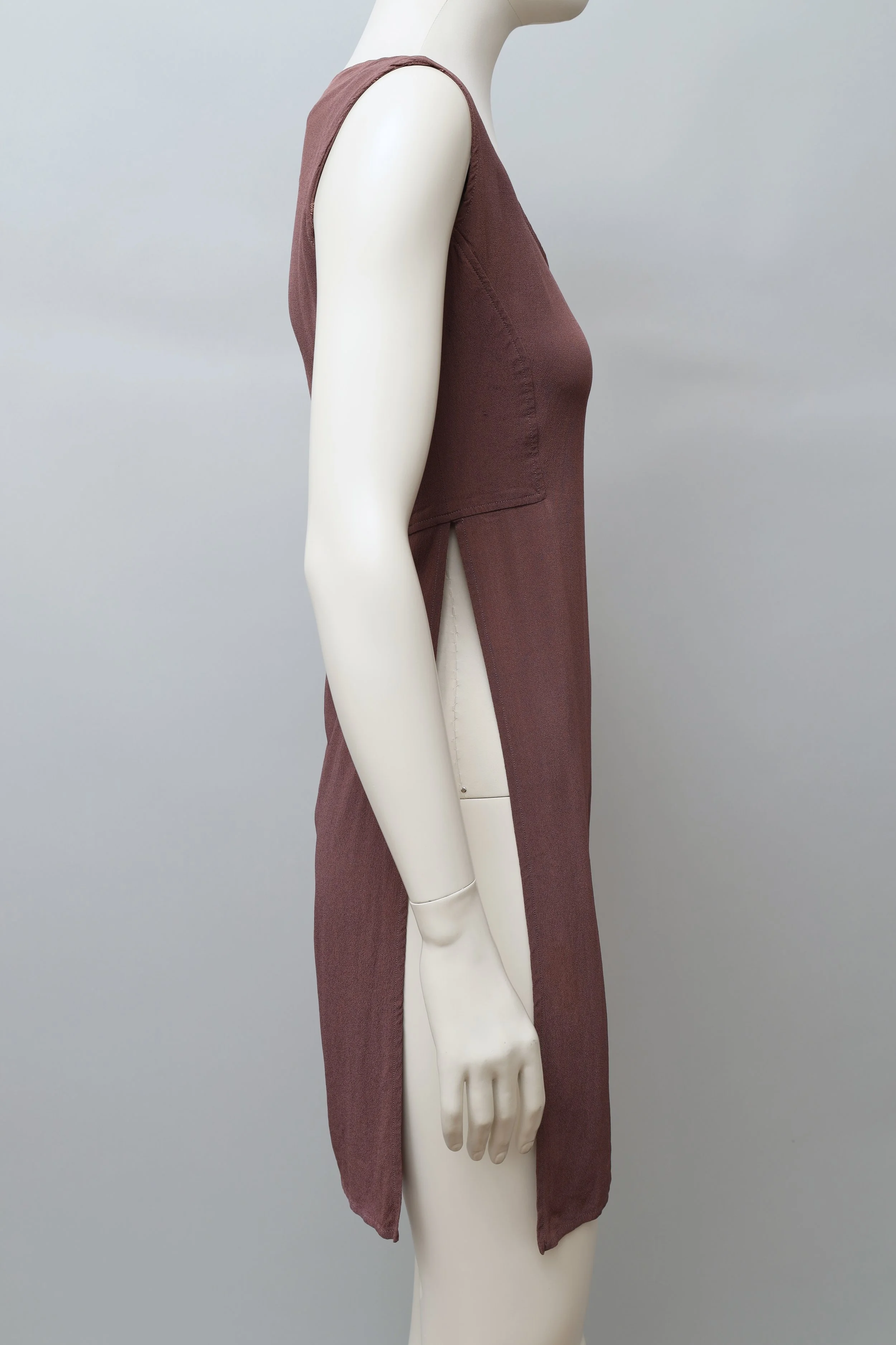 1990s Jean Paul Gaultier aubergine crêpe tunic top