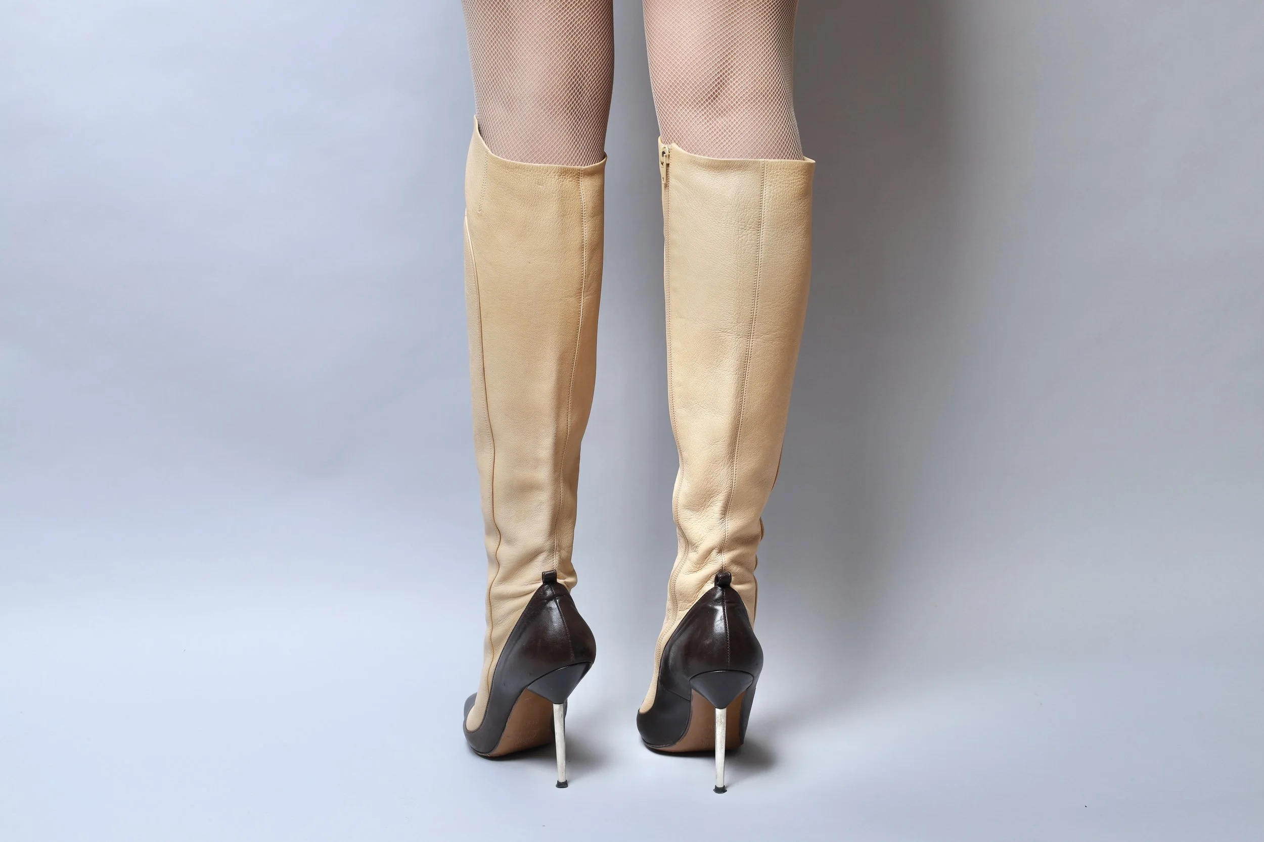 F/W 2006 Lanvin by Alber Elbaz two tone leather boots