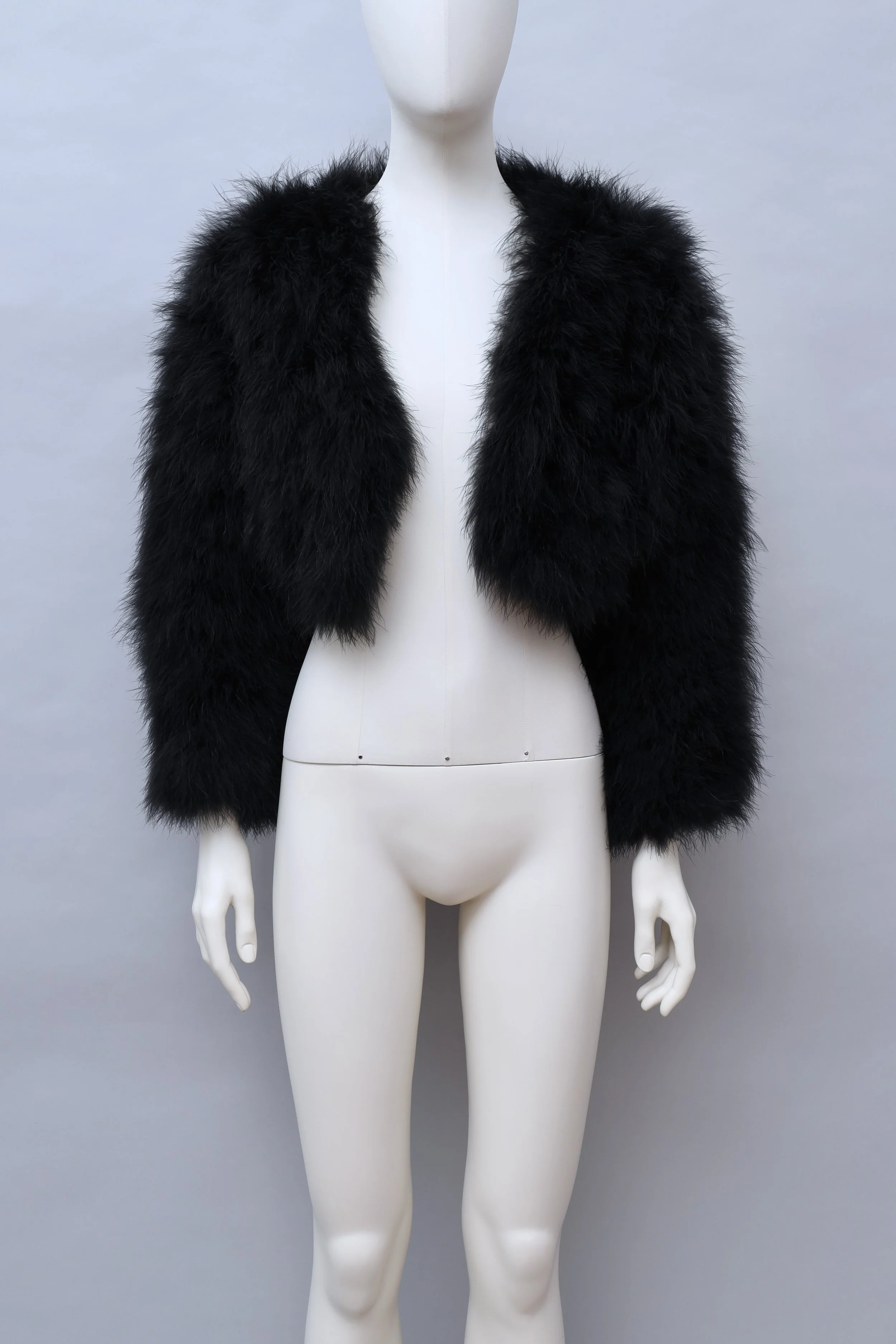 1990s Chantal Thomass black marabou feather bolero