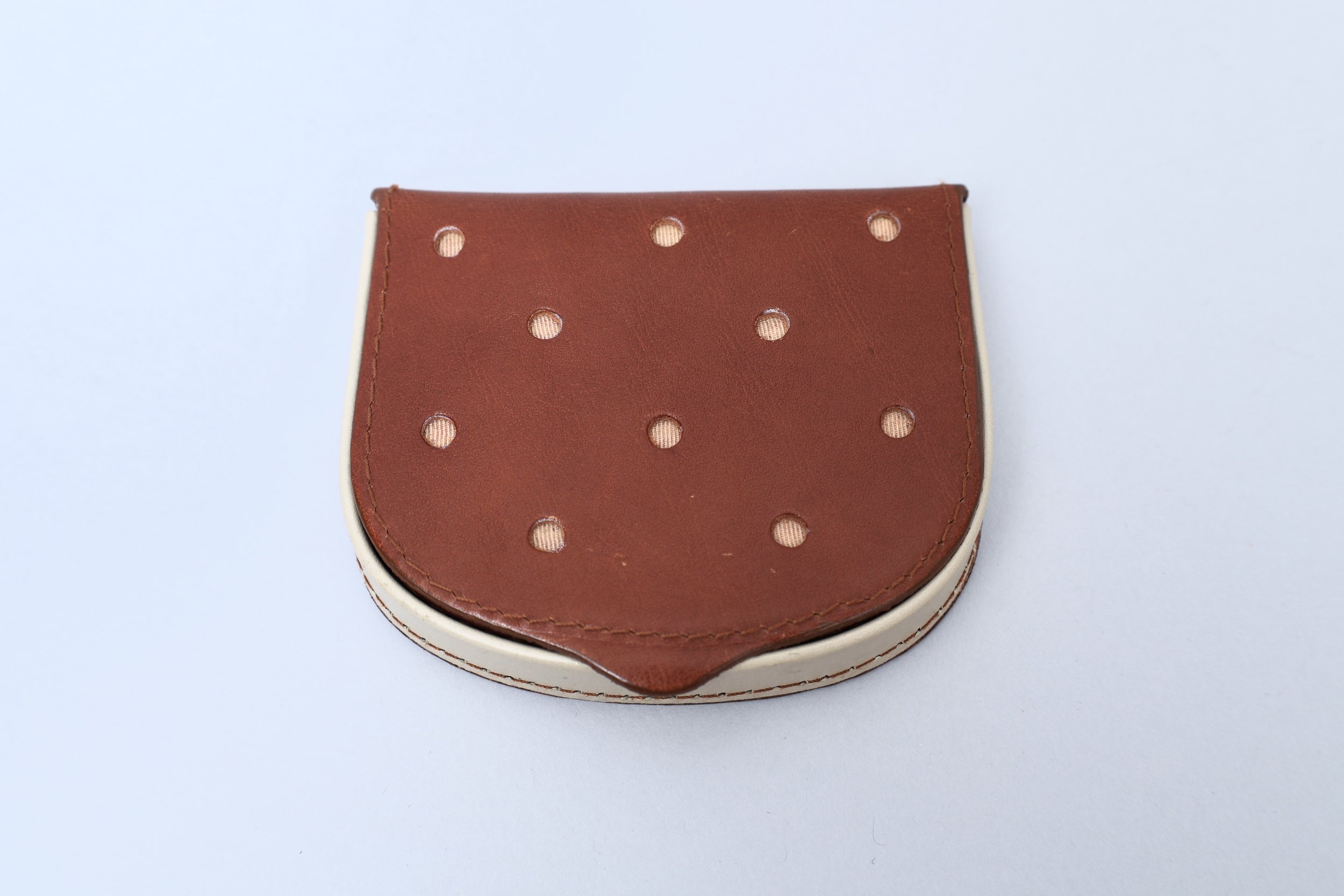 1990s Jean Paul Gaultier camel leather horseshoe coin purse