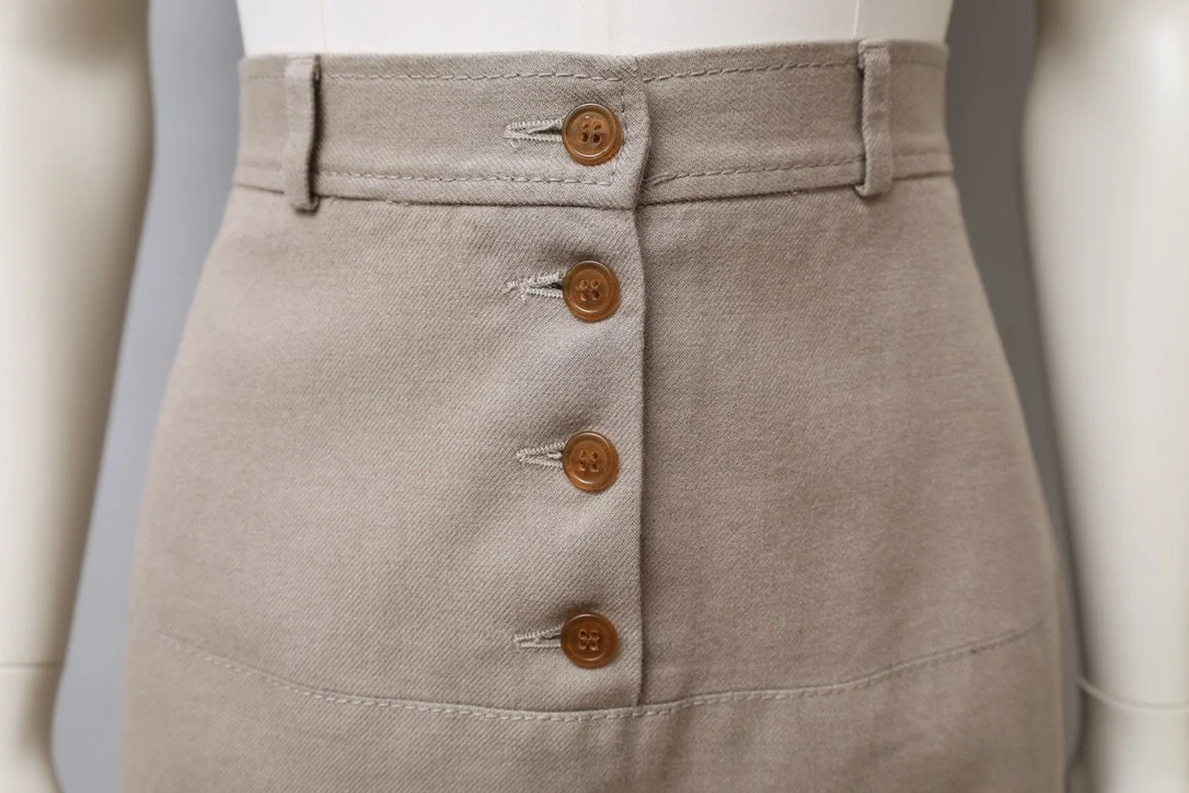 F/W 2002 Vivienne Westwood Red Label taupe wool blend mini skirt buttons
