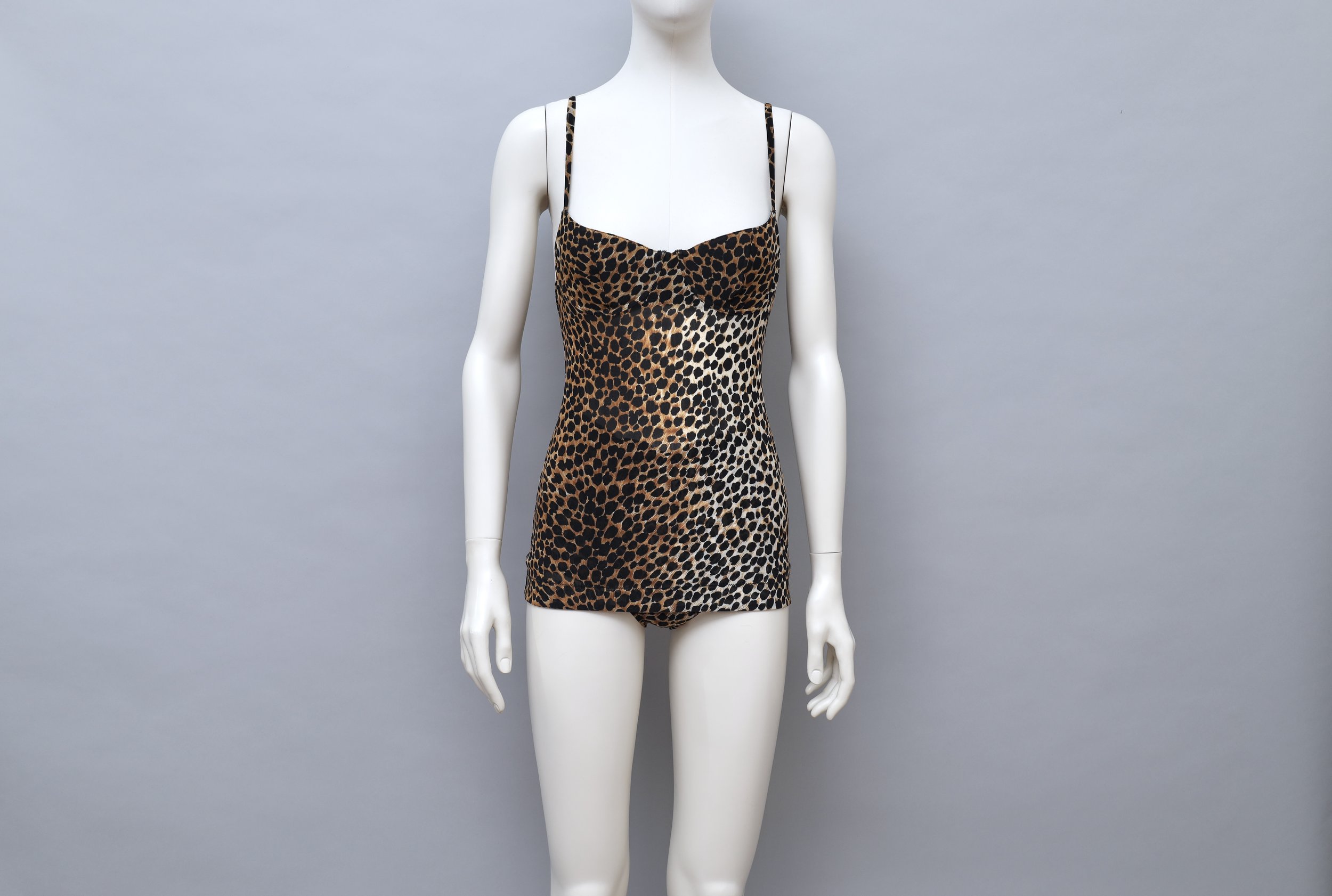 2000s Dolce & Gabbana Mare leopard mesh swimsuit