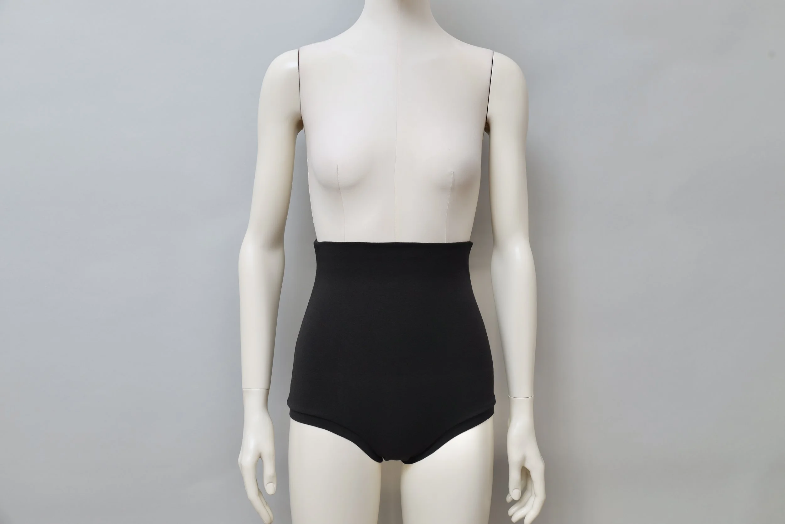 S/S 1989 Romeo Gigli black stretch cotton ultra high waist panty
