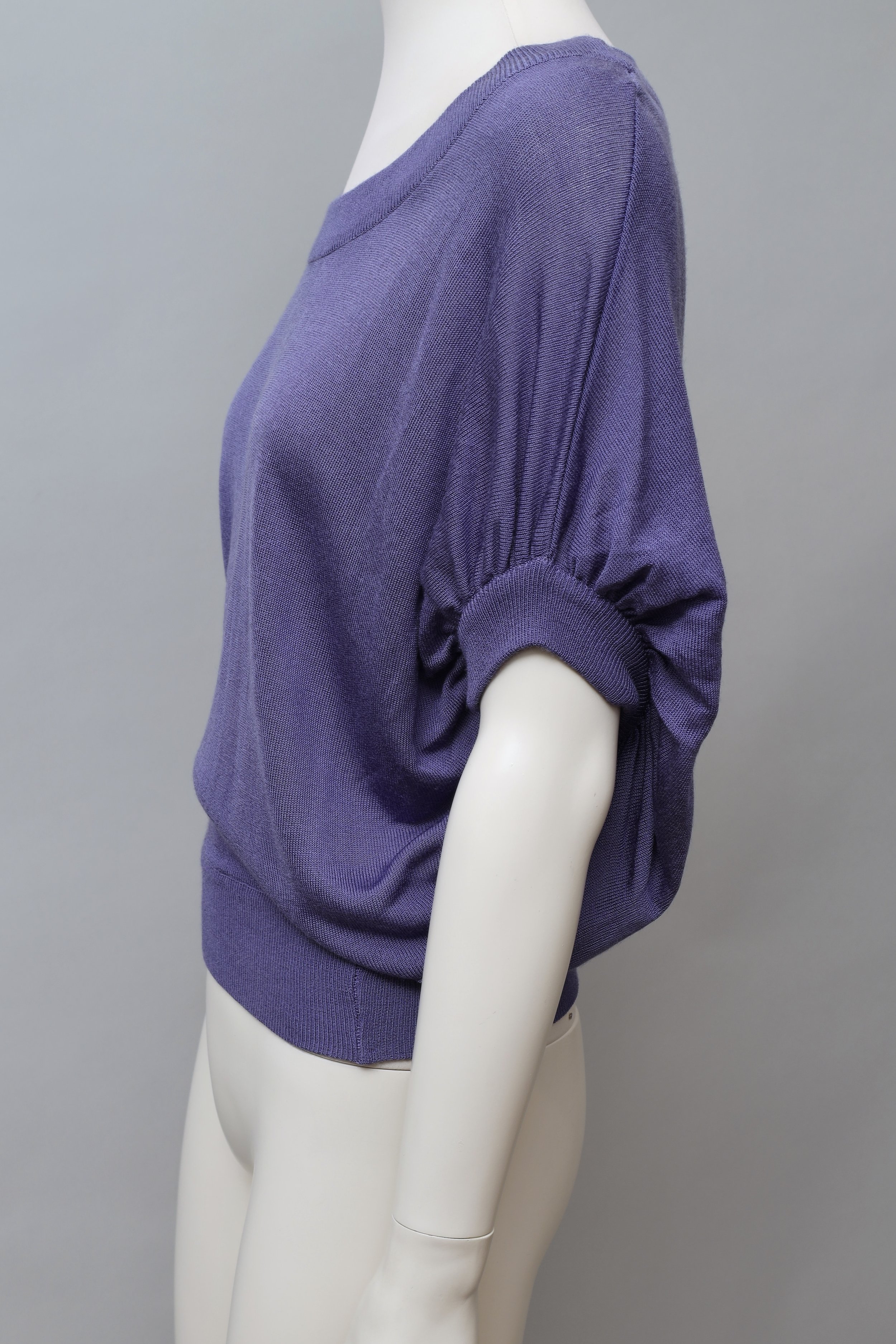 1970s Jungle Jap Kenzo Takada violet ruched batwing sleeve top