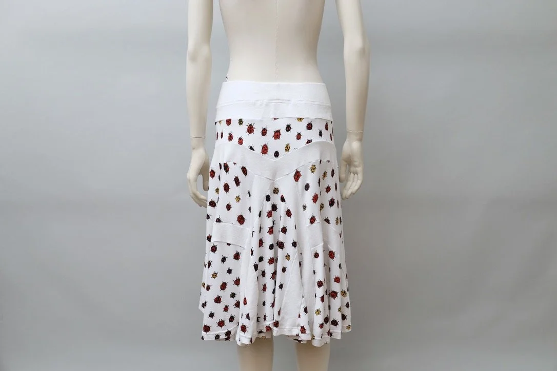 2000s Marjan Pejoski ladybug print patchwork skirt