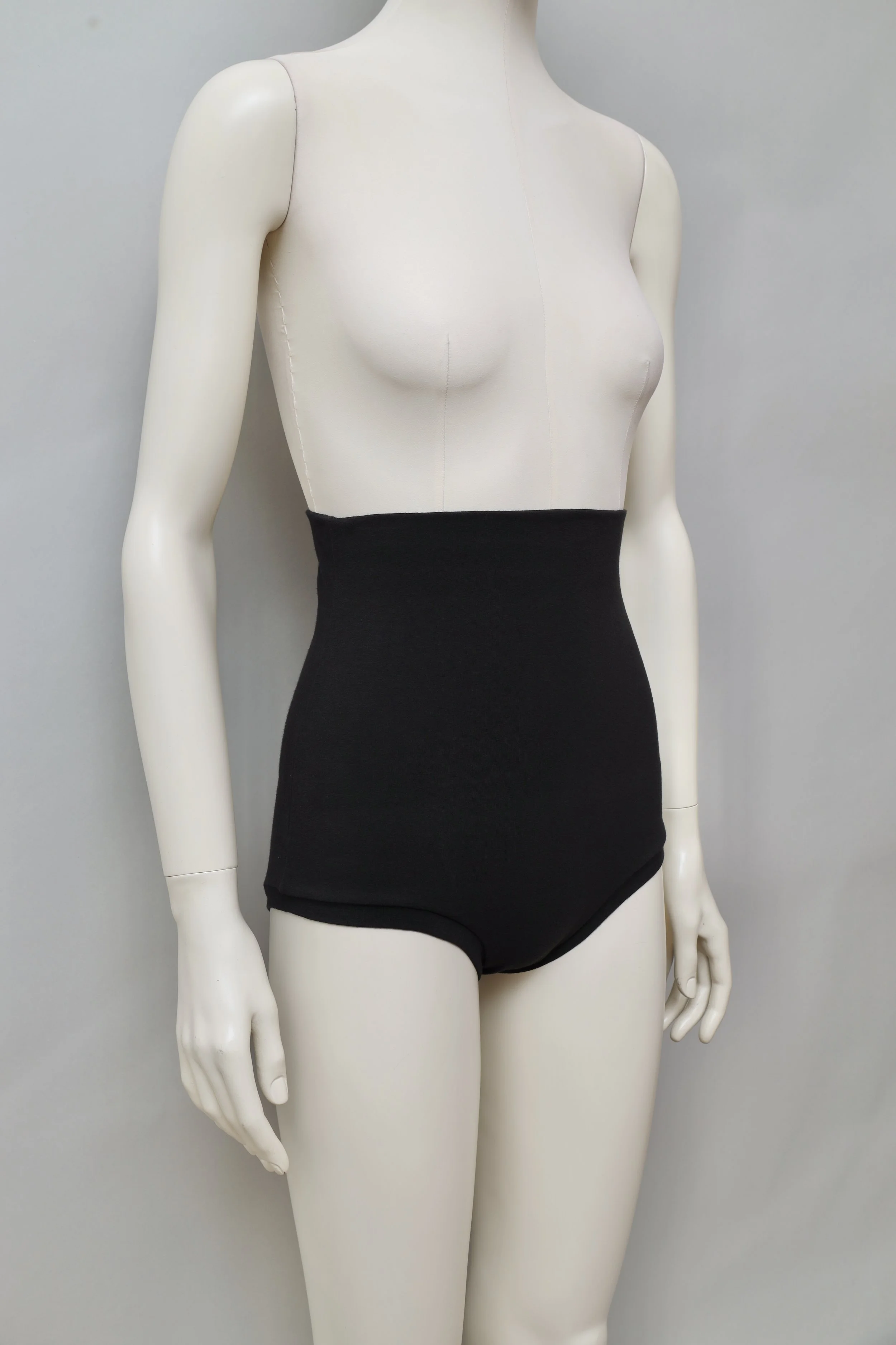 S/S 1989 Romeo Gigli black stretch cotton ultra high waist panty