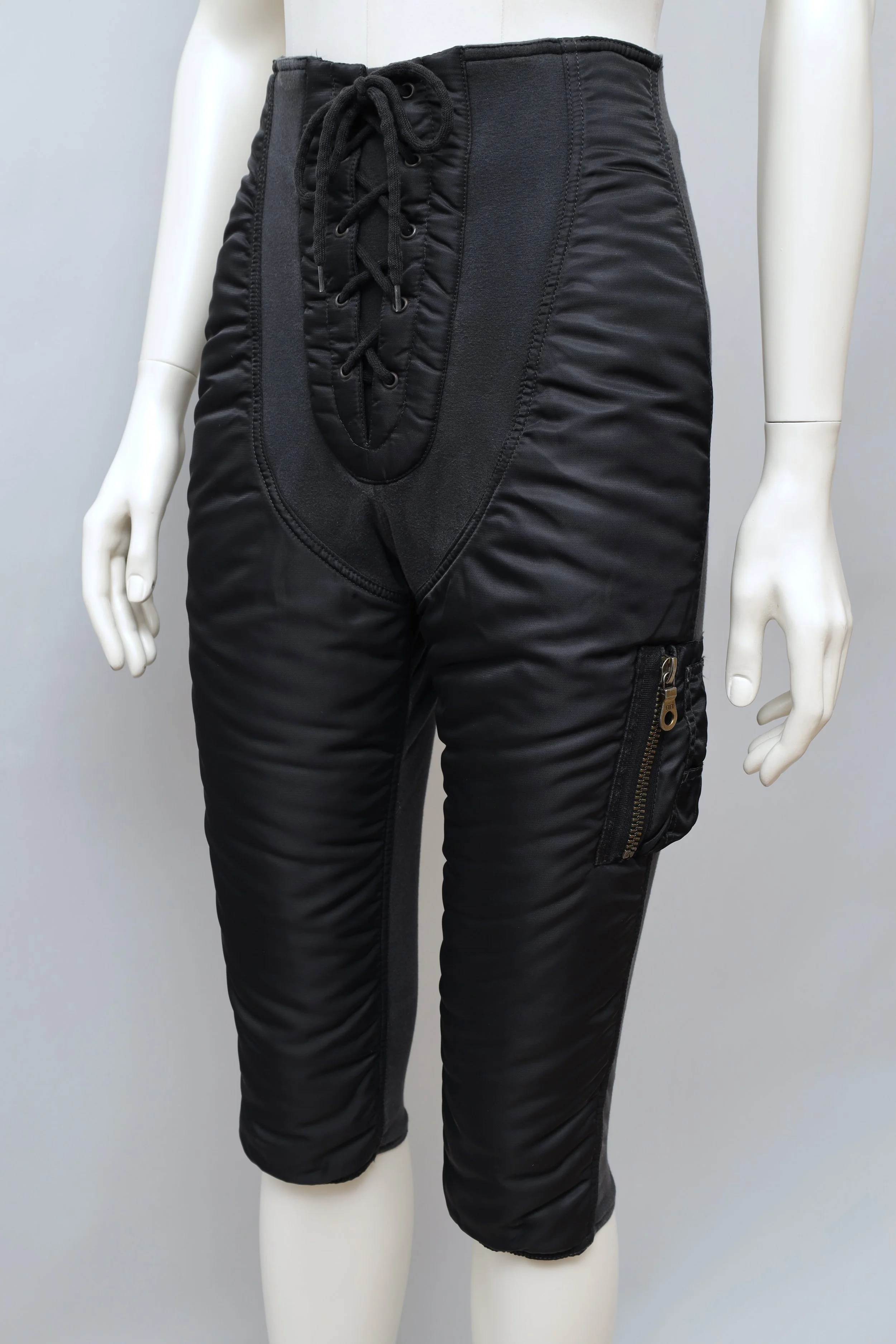 F/W 1988 Junior Gaultier black MA-1 bomber lace-up pants