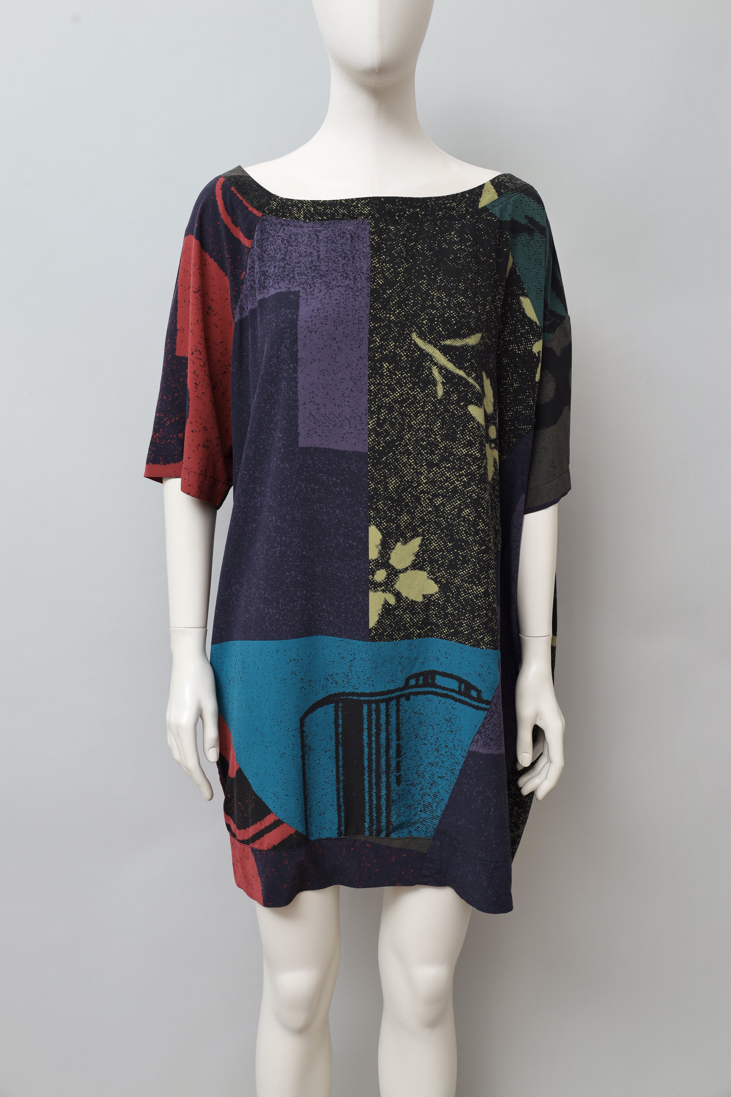 S/S 2016 A.F. Vandevorst patchwork silk shirt dress