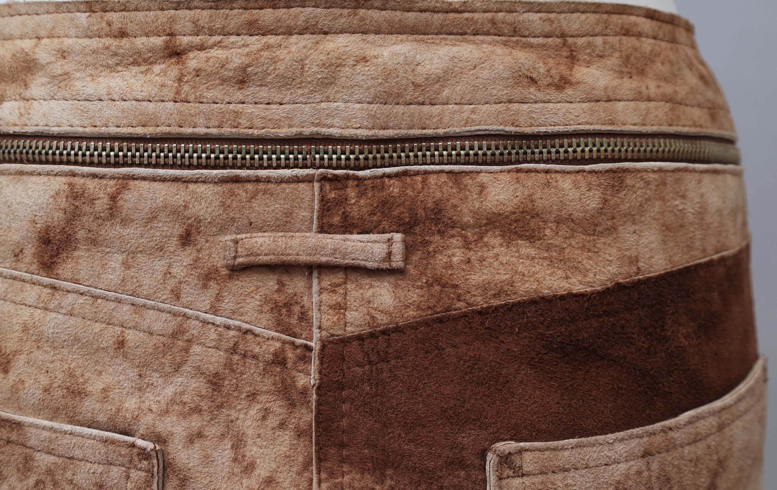 Jean Paul Gaultier rough out leather suede detail