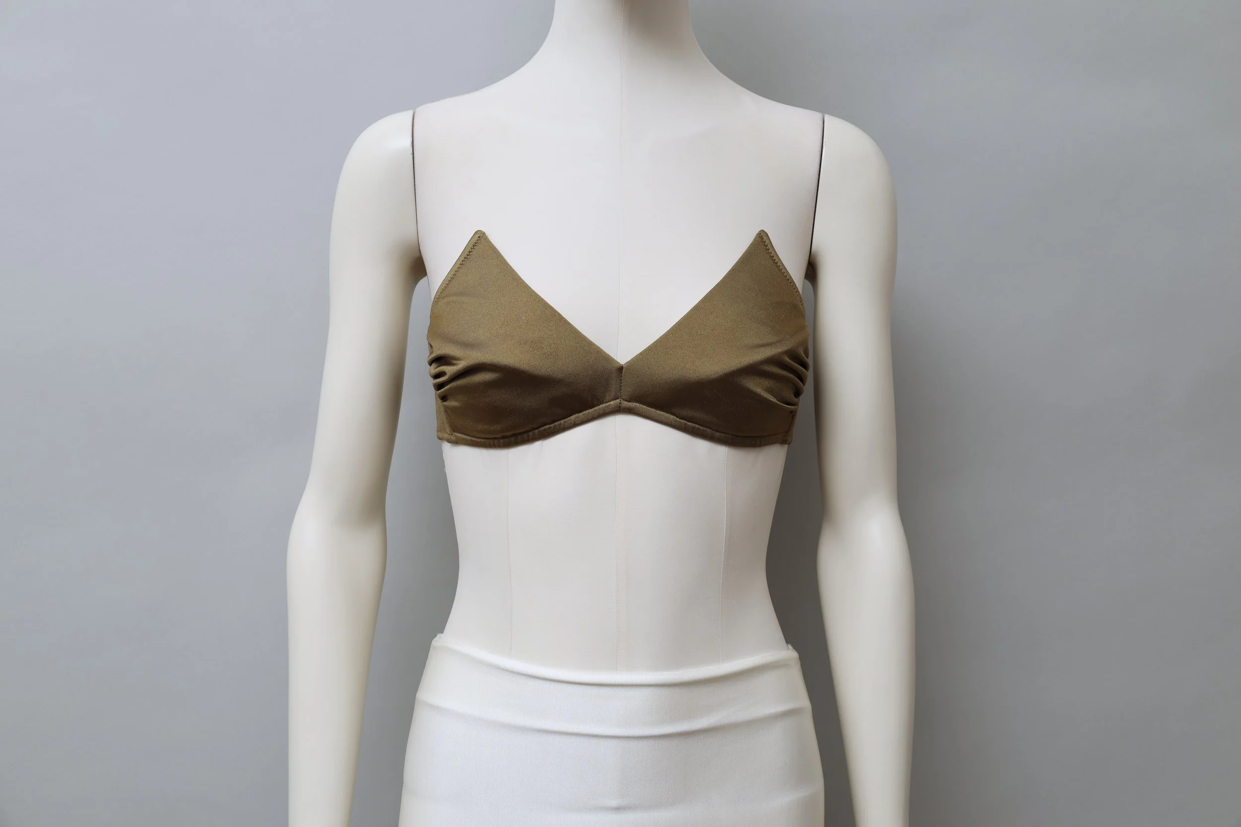 1980s deadstock La Perla bronze sculptural bikini top