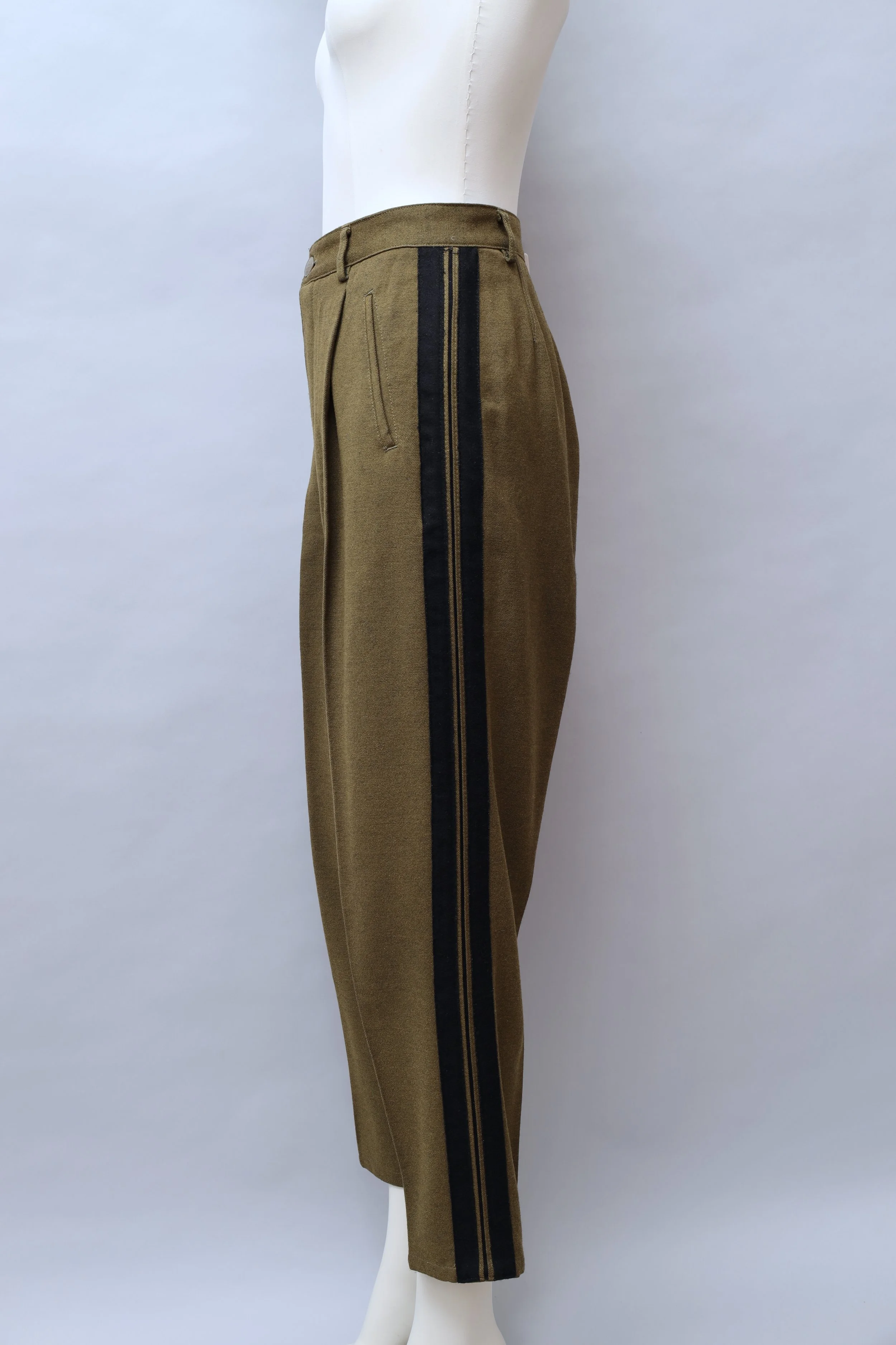 F/W 1989 Junior Gaultier side stripe felted wool pants