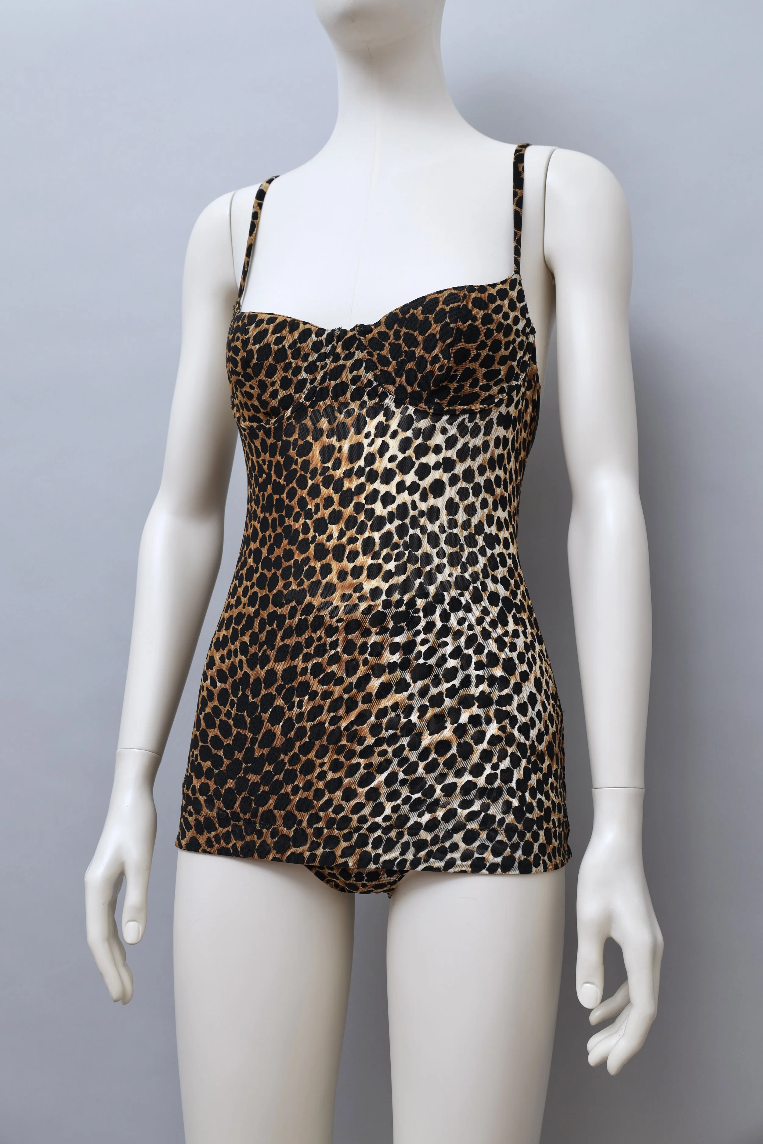 2000s Dolce & Gabbana Mare leopard mesh swimsuit