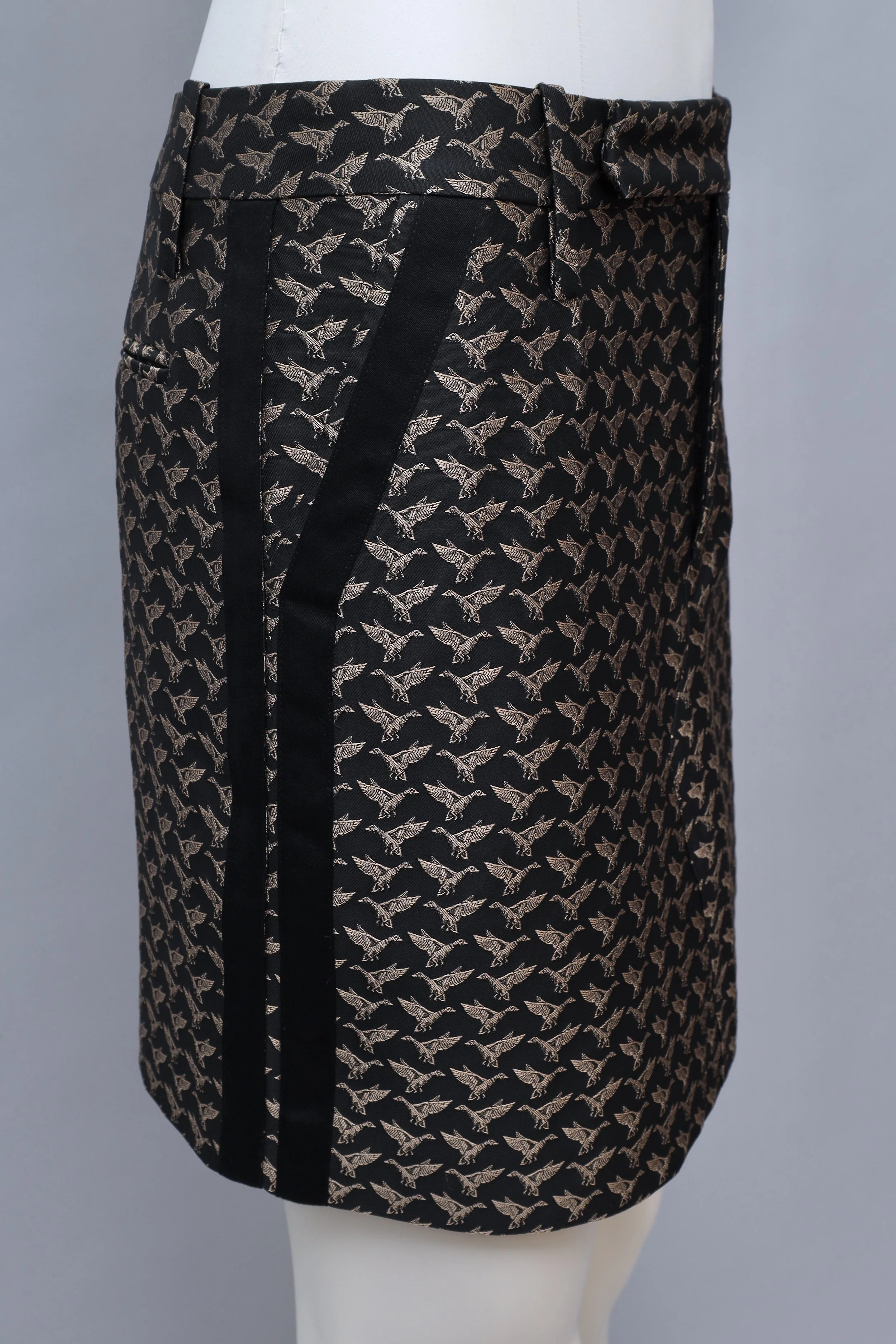 F/W 2016 A.F. Vandevorst striped duck brocade mini skirt
