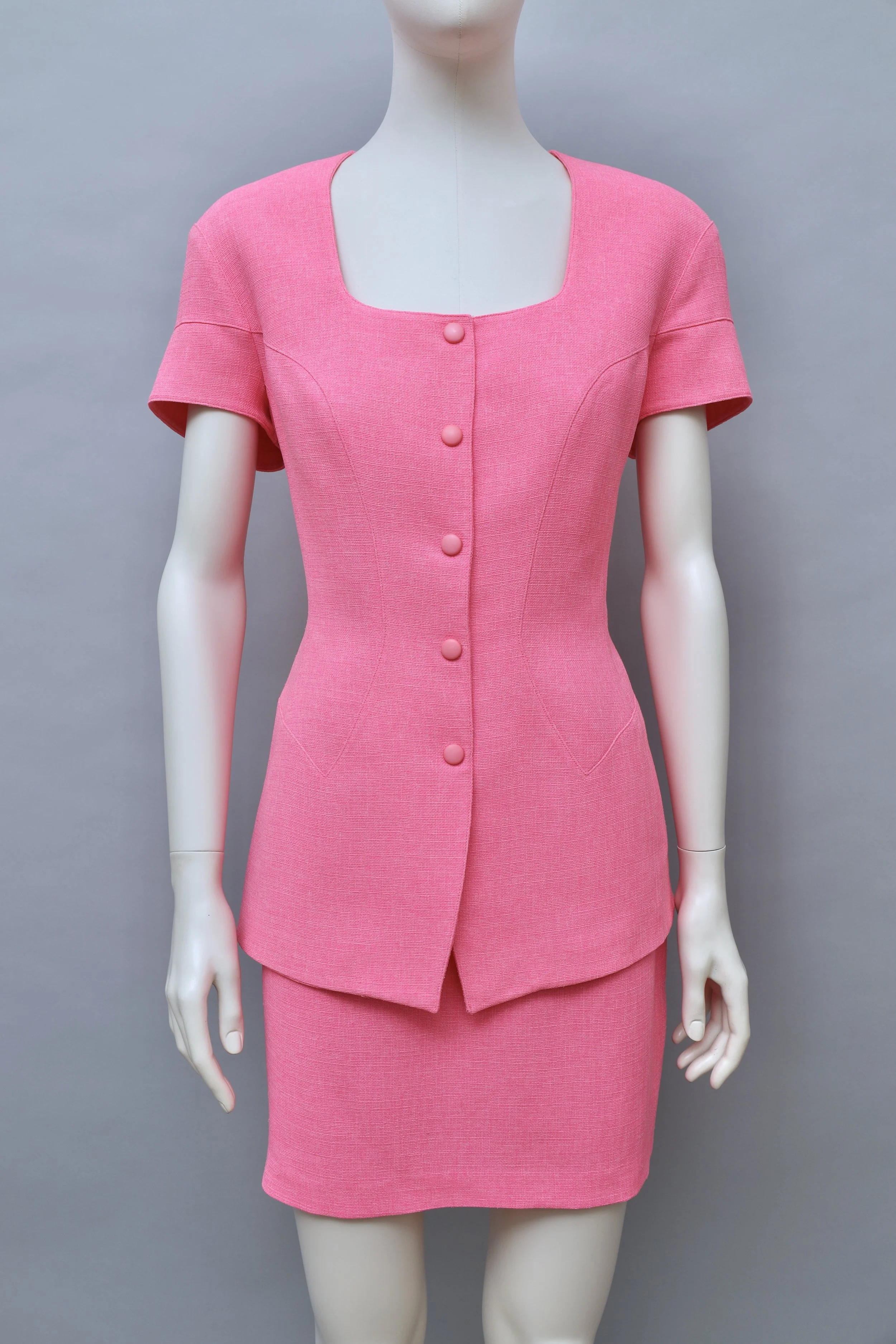 late 1990s / early 2000s Mugler neon pink ensemble