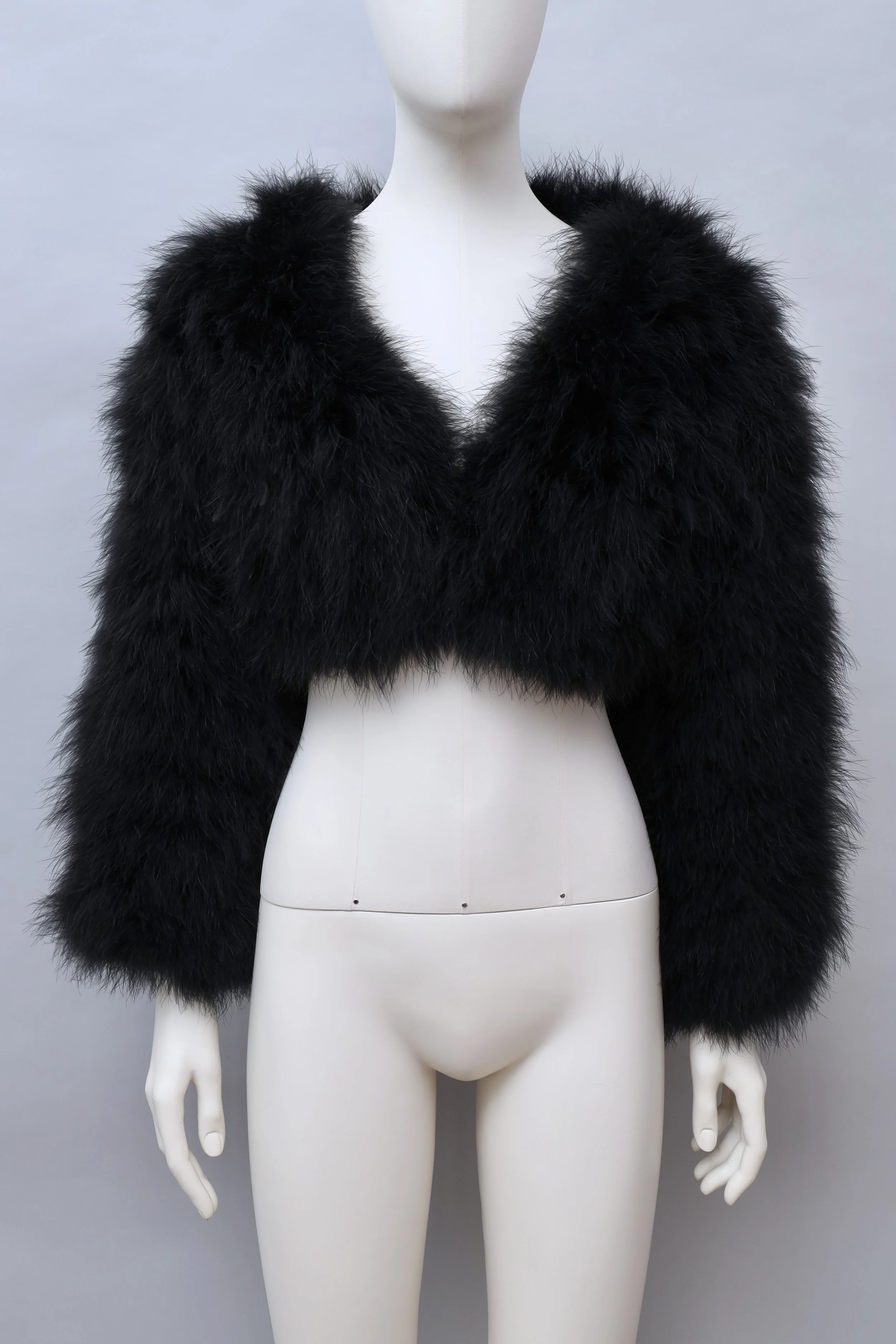1990s Chantal Thomass black marabou feather bolero